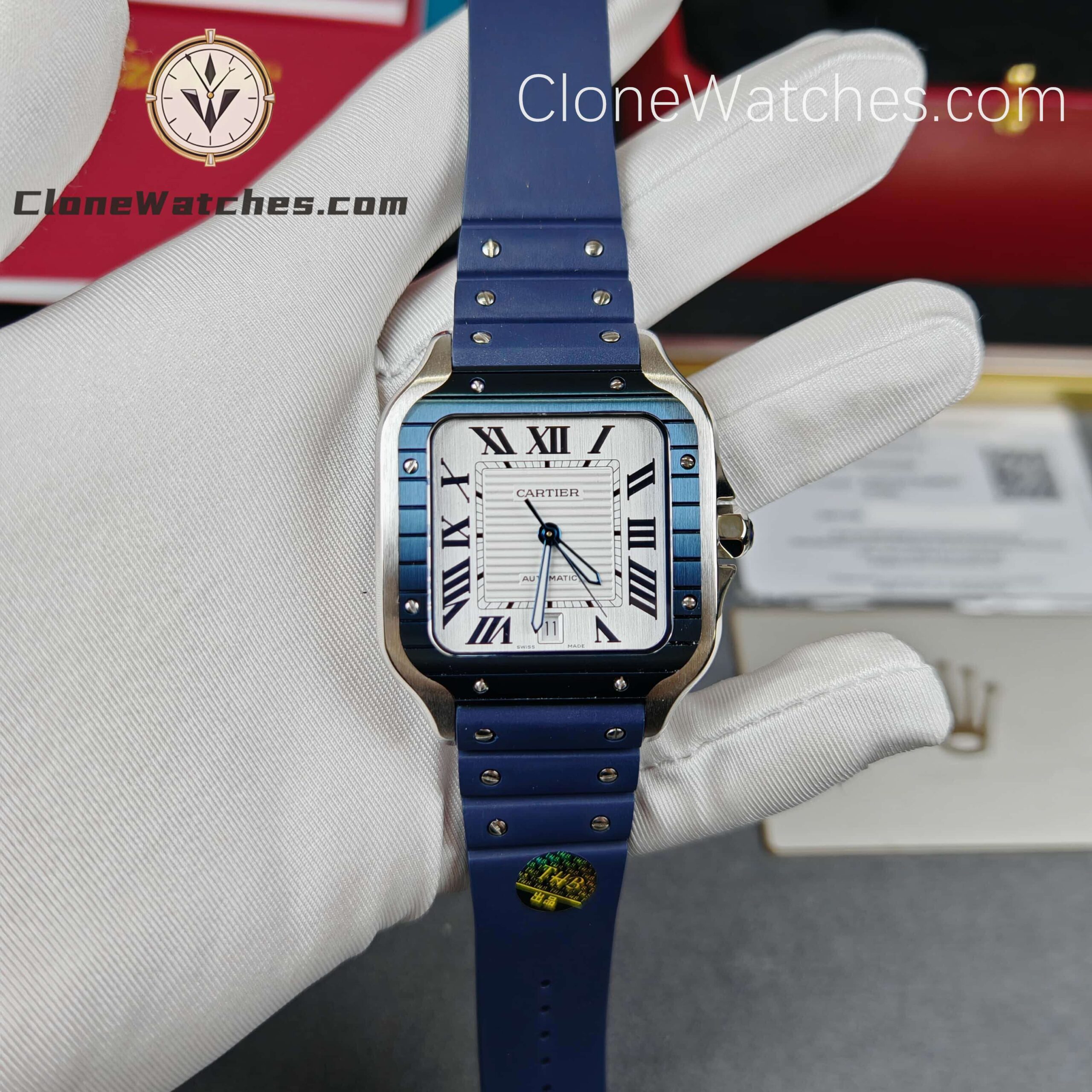 Cartier Super Clone Watches 1:1 L-SANTOS DE CARTIER White Dial 39.8MM WSSA0047