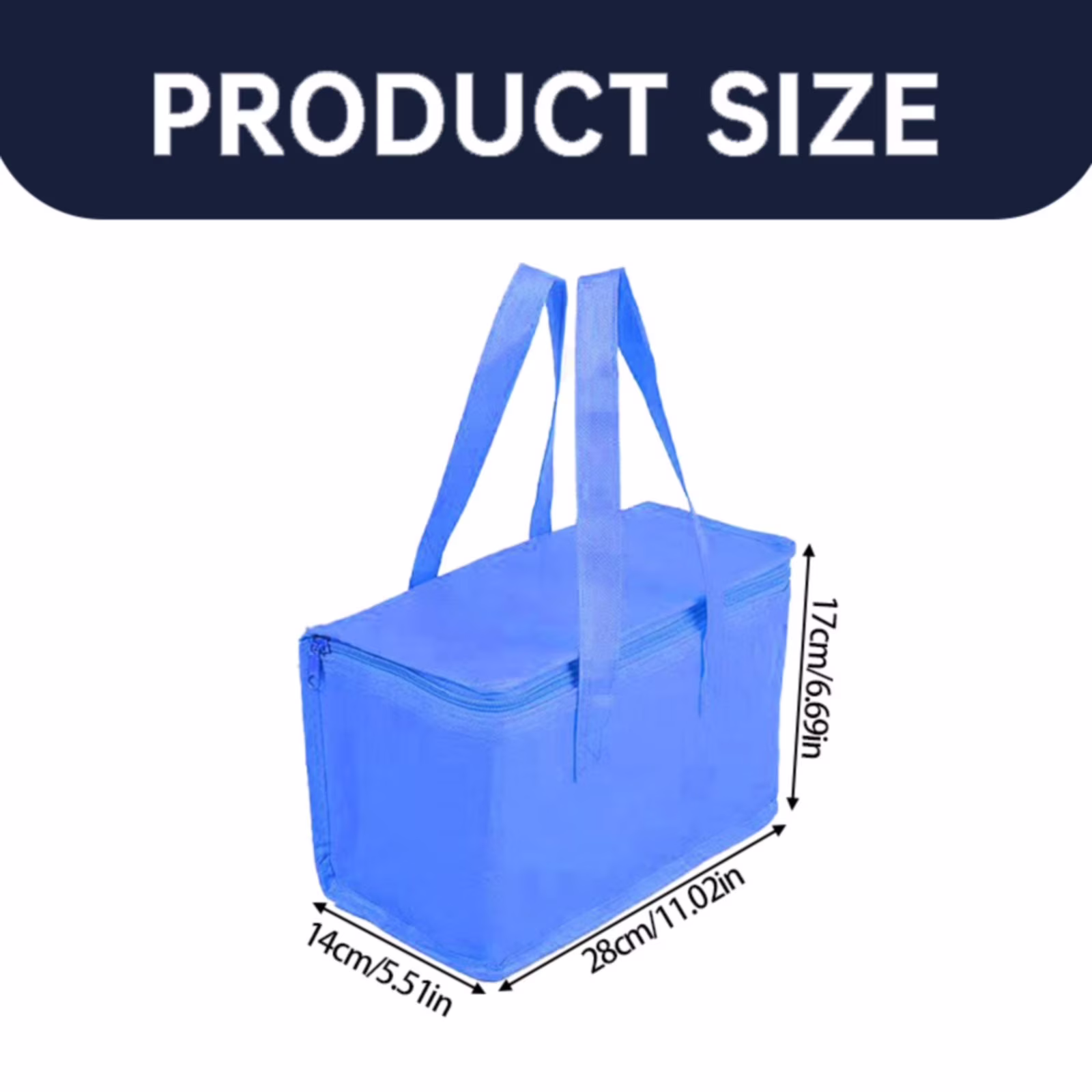 Insulated Cooler Bag & Food Warmer Tote, Zippered Thermal Bag for Grocery, Food, Outdoor, Picnic, Party & Daily Meal Use