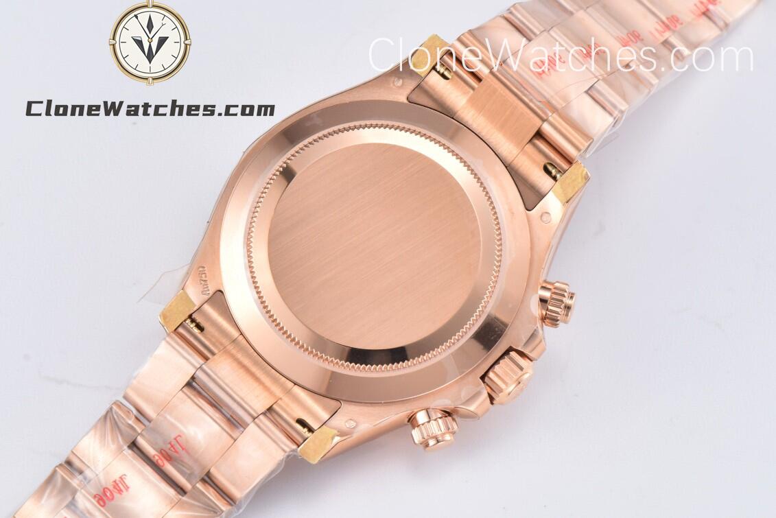 Rolex Super Clone Watches 1:1 Daytona 18K Rose Gold Black Dial M116505-78595 4130 Movement