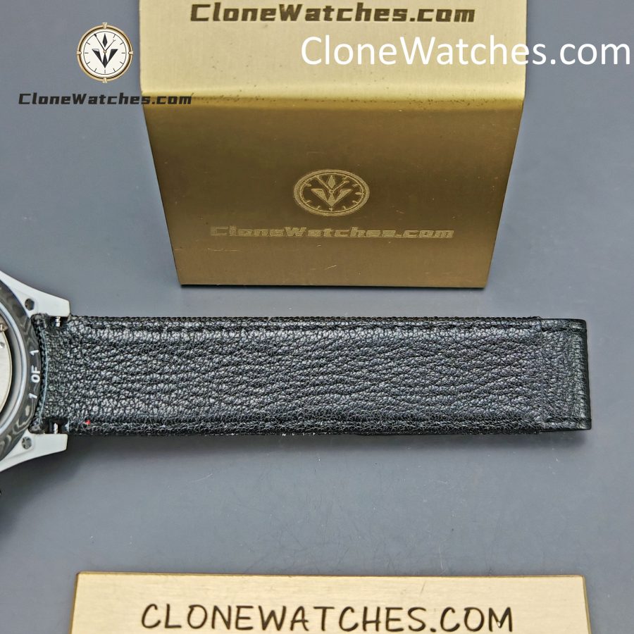 Modified Super Clone Watches 1:1 DiW Rolex Daytona CarboQuartz 4130 Movement Black Strap
