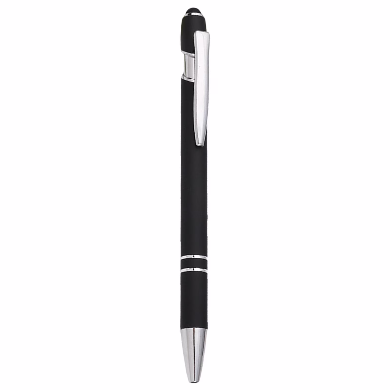 2-In-1 Retractable Ballpoint Pen with Stylus Tip, Oimcto Metal Pen for Touchscreen, 1.0 mm, 4mL, Stylus & Pen Combo, Great for Business, Students, Teachers, Doctors, Refillable, Pocket Clip, Black