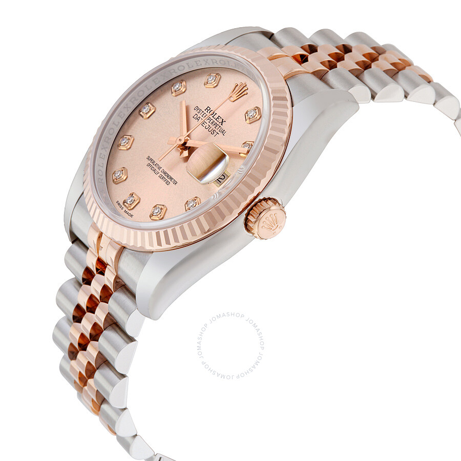Rolex Oyster Perpetual Datejust 36 Rose Dial Stainless Steel and 18K Everose Gold Jubilee Bracelet Automatic Men s Watch 116231PDJ（Lifetime free warranty+90-days replacement service & Refund!.）