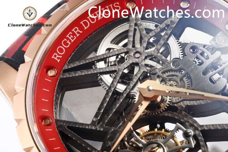 Roger Dubuis Super Clone Watches 1:1 Excalibur Skeleton Tourbillon RDDBEX0938 42MM