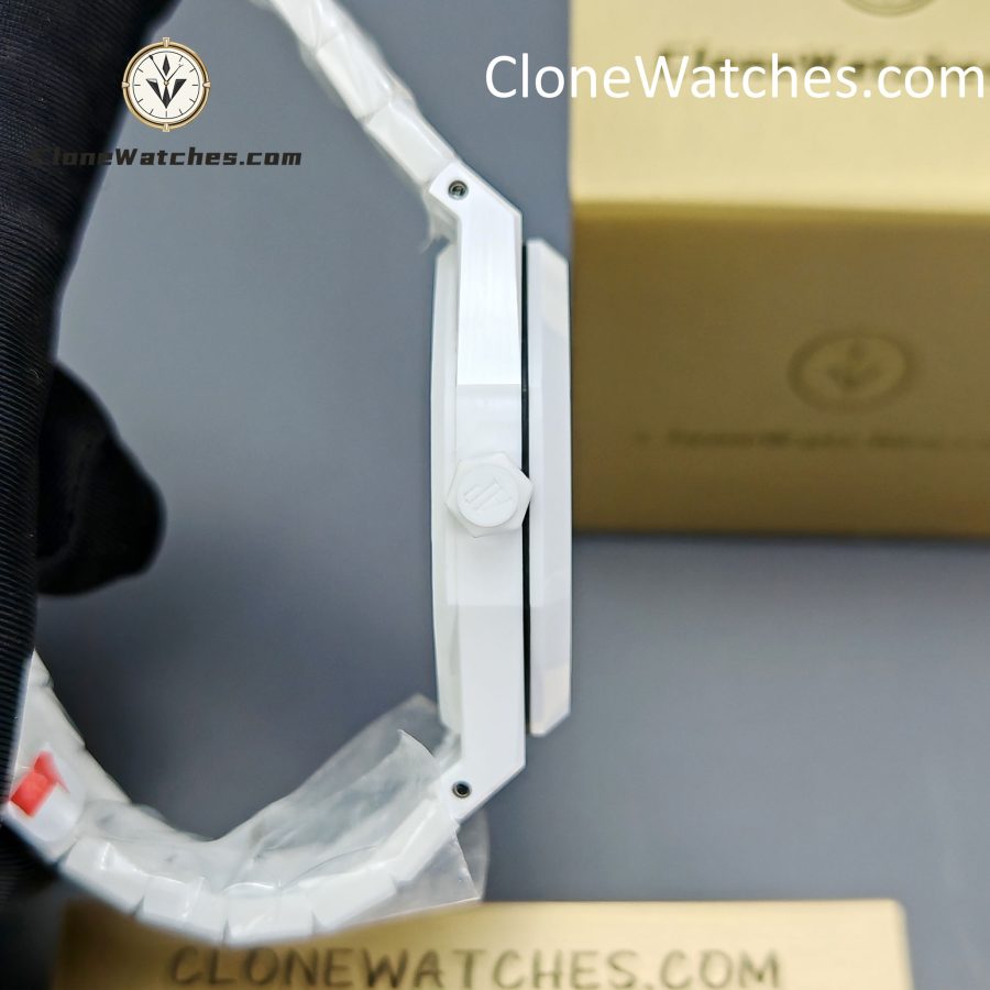 Audemars Piguet Super Clone Watches 1:1 Royal Oak White Ceramic 15500 White Dial 41MM