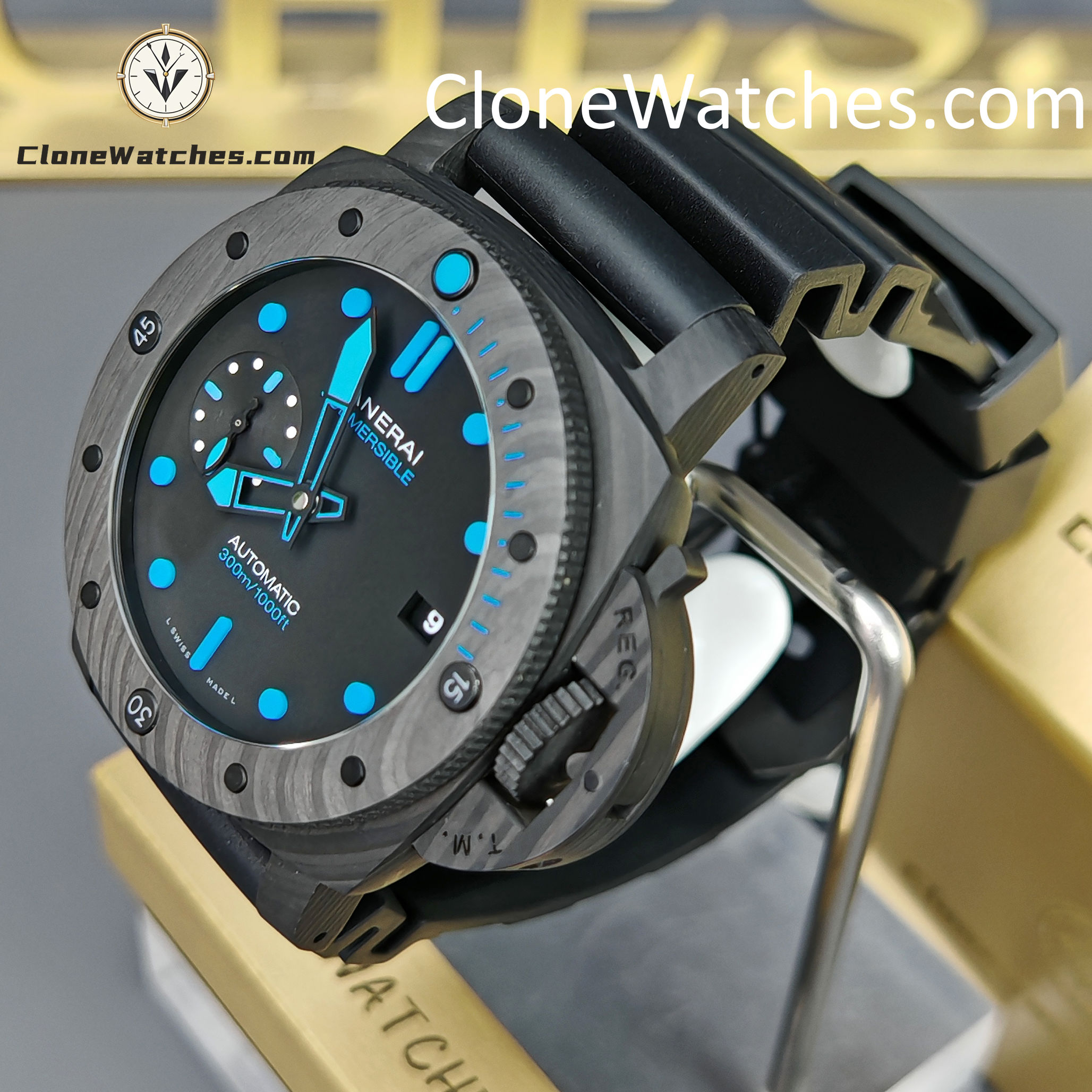 Panerai Super Clone Watches 1:1 Submersible Carbontech PAM 00960
