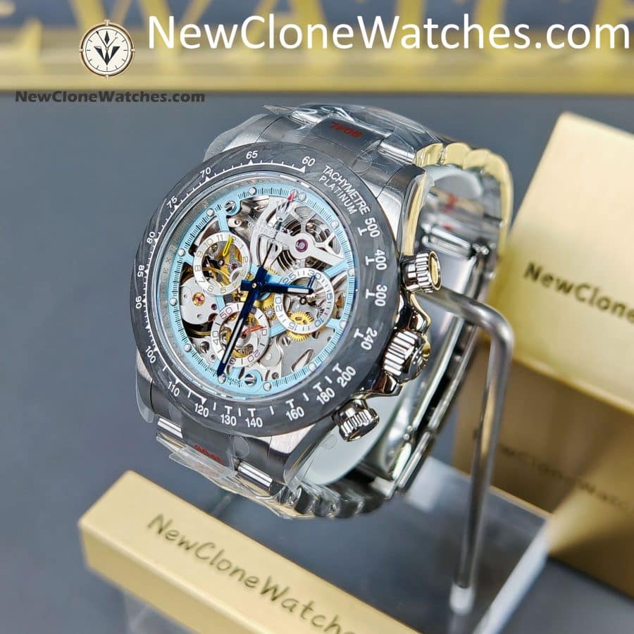 Modified Super Clone Watches 1:1 Sonic Rolex Daytona Skeleton Dial 4130 Movement