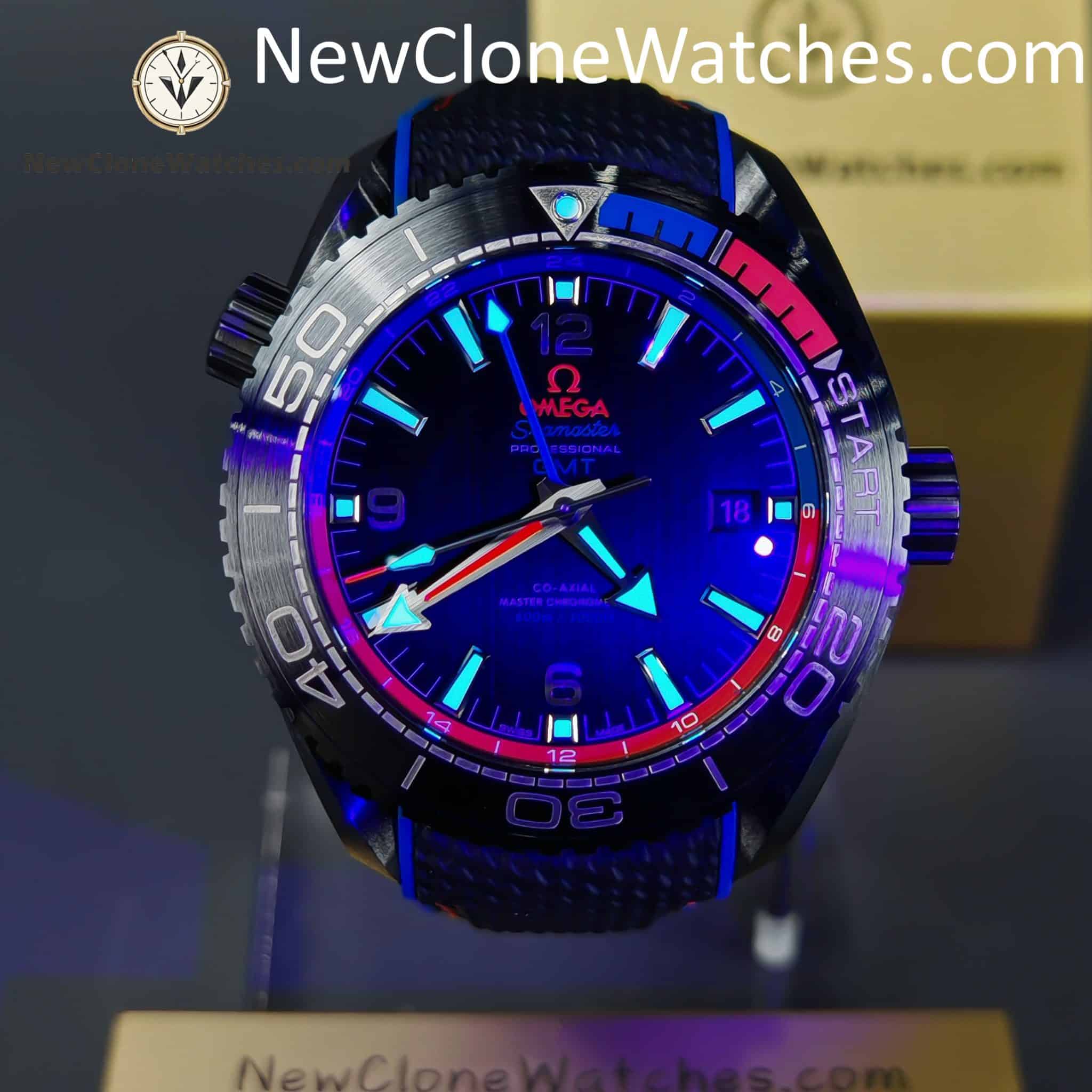OMEGA Super Clone Watches 1:1 Seamaster Planet Ocean 600M ��ETNZ�� Deep Black 215.92.46.22.01.004 45.5MM