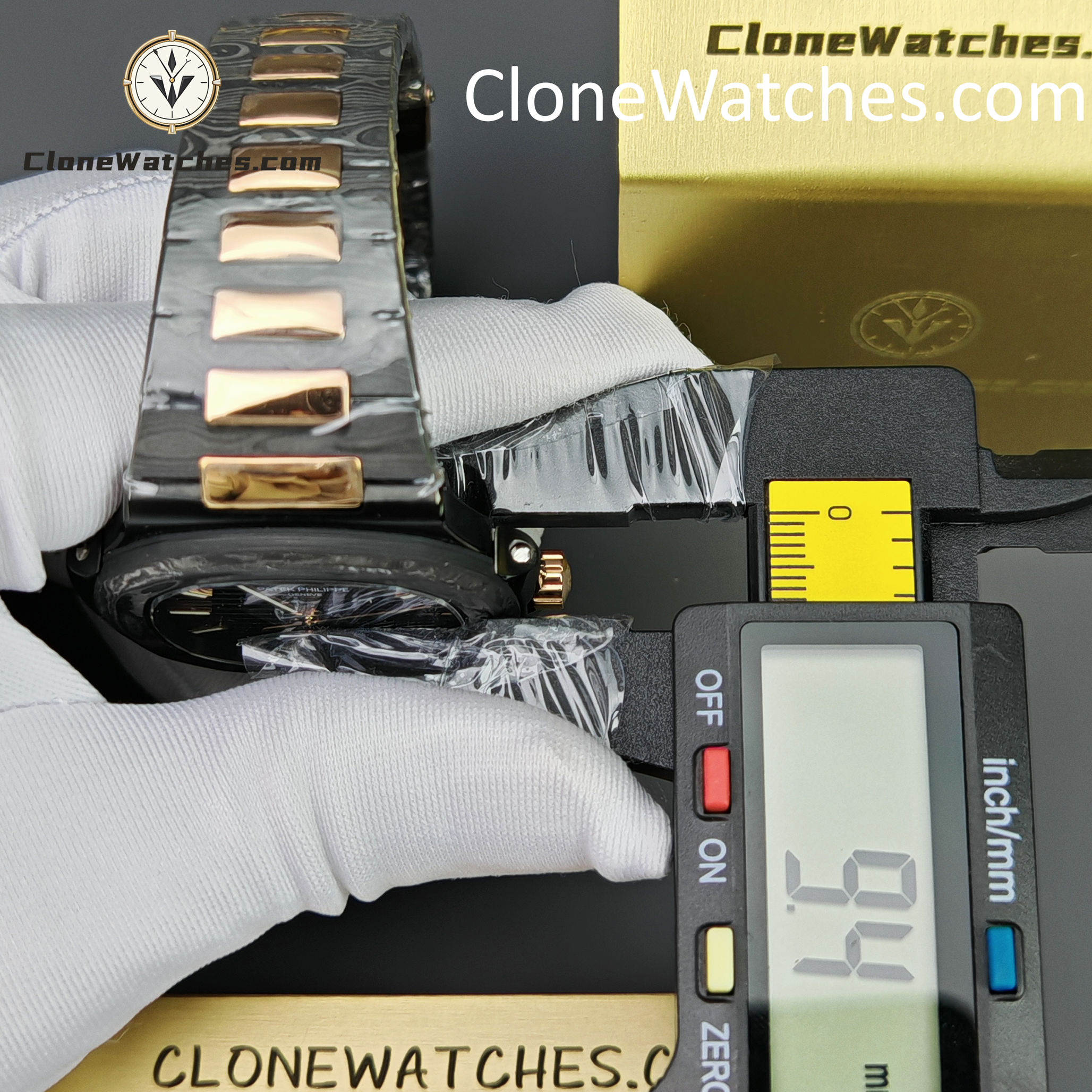 Modified Super Clone Watches 1:1 DiW Patek Philippe Nautilus 5711/1A “ROSE GOLD BLACK GRAIL”
