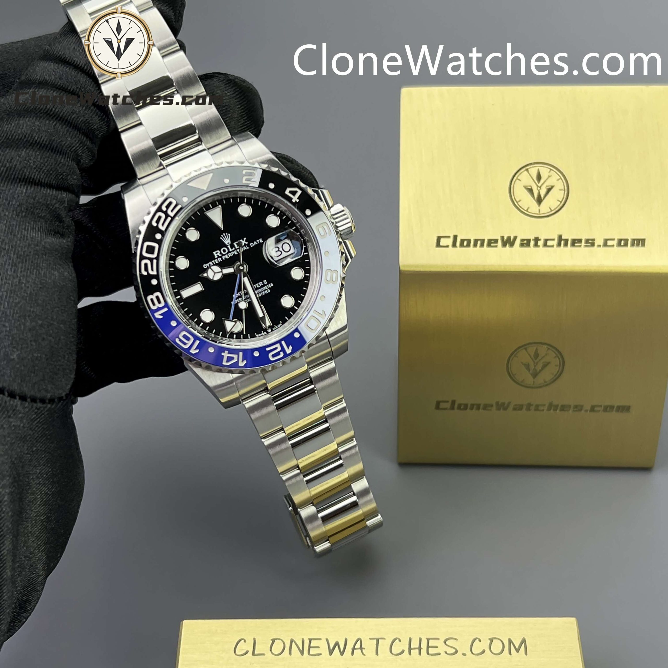 Rolex Super Clone Watches 1:1 BATMAN GMT Master II M126710blnr Oyster 3285 Movement
