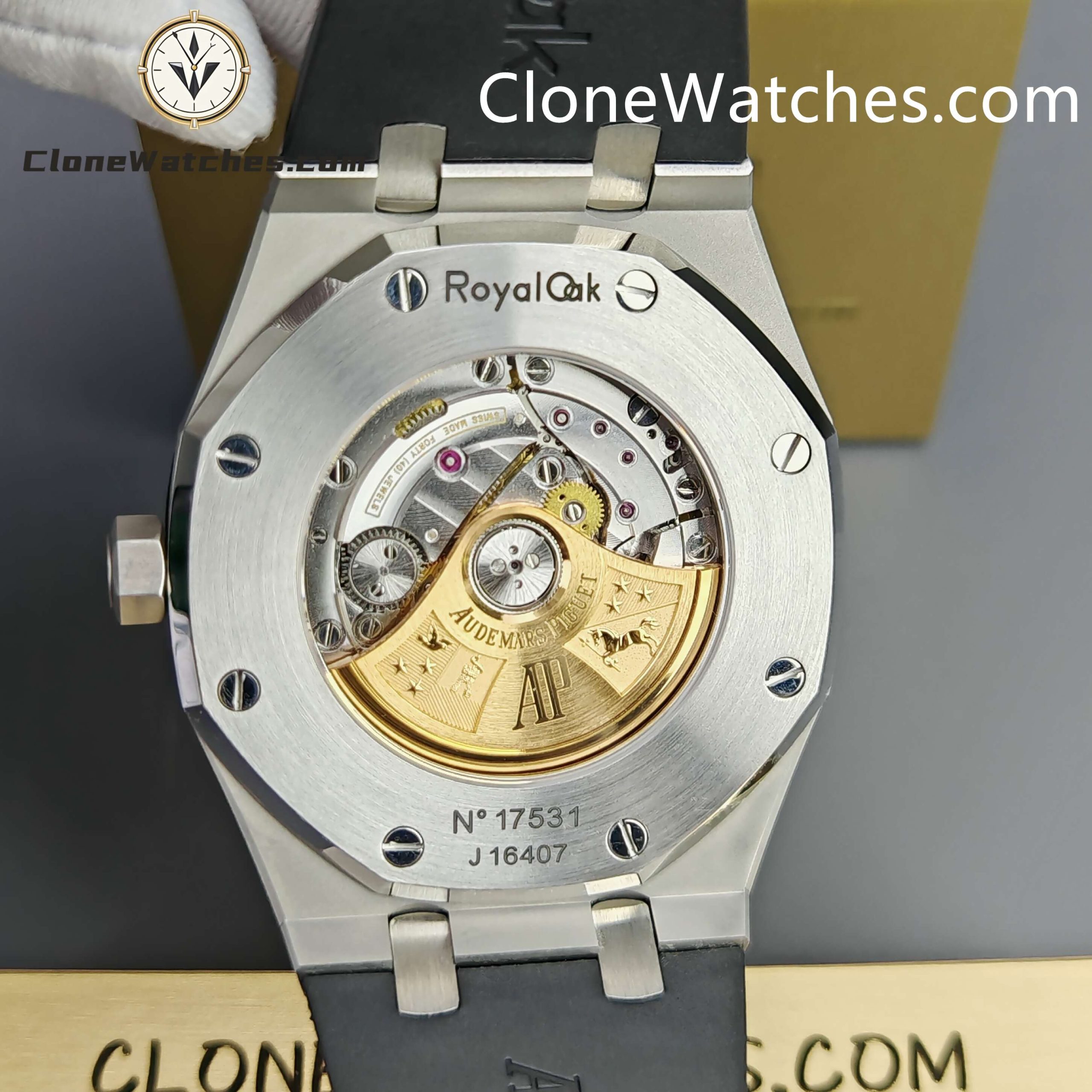 Audemars Piguet Super Clone Watches 1:1 Royal Oak 15400 Grey Dial Rubber Strap