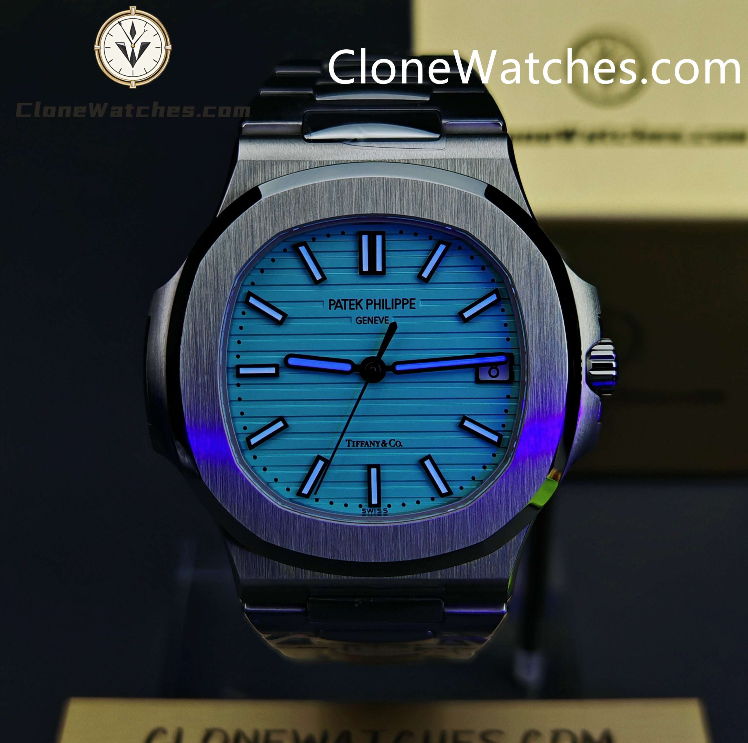Patek Philippe Super Clone Watches 1:1 Nautilus 5711 Tiffany & Co Blue Dial