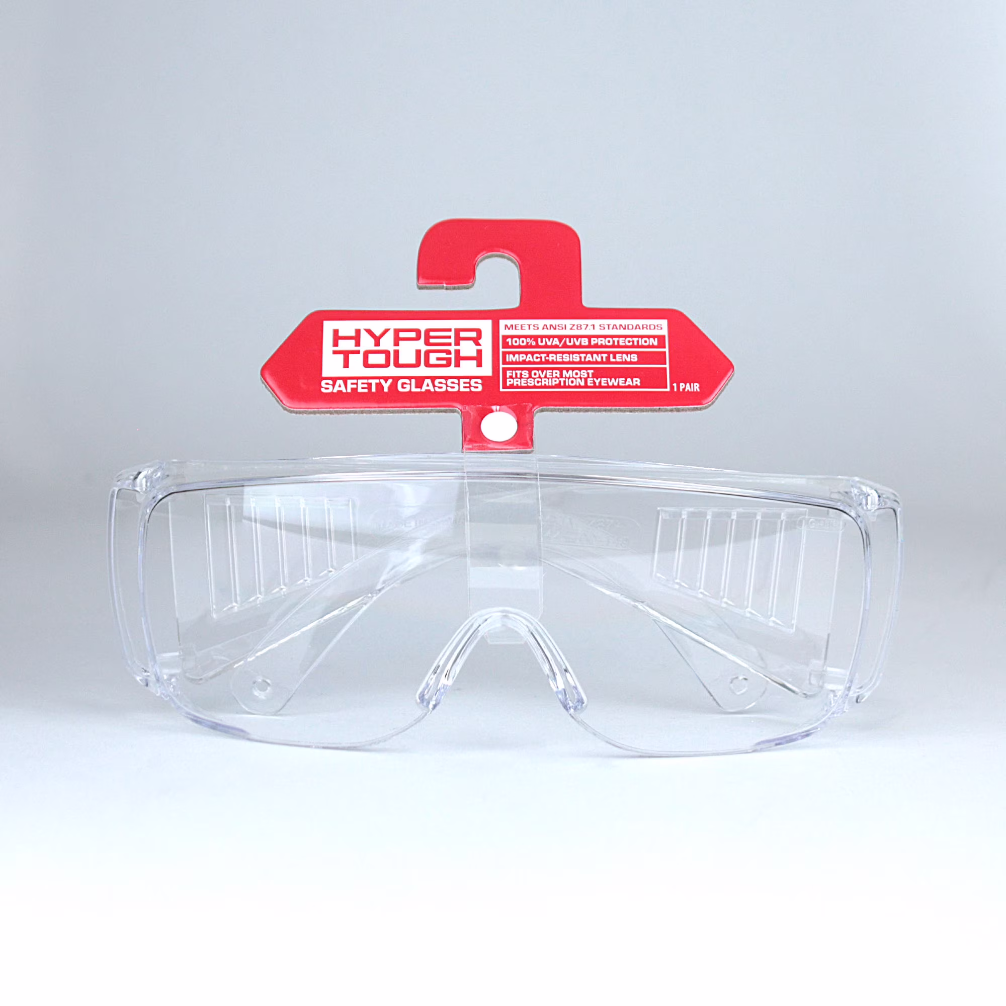 Hyper Tough Clear Safety Glasses with Z87.1 Poly-Carbonate Lens Fit-over HTS-690460