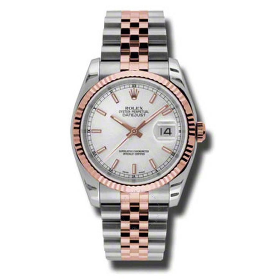 Rolex Oyster Perpetual Datejust 36 Silver Dial Stainless Steel and 18K Everose Gold Jubilee Bracelet Automatic Men s Watch 116231SSJ（Lifetime free warranty+90-days replacement service & Refund!.）