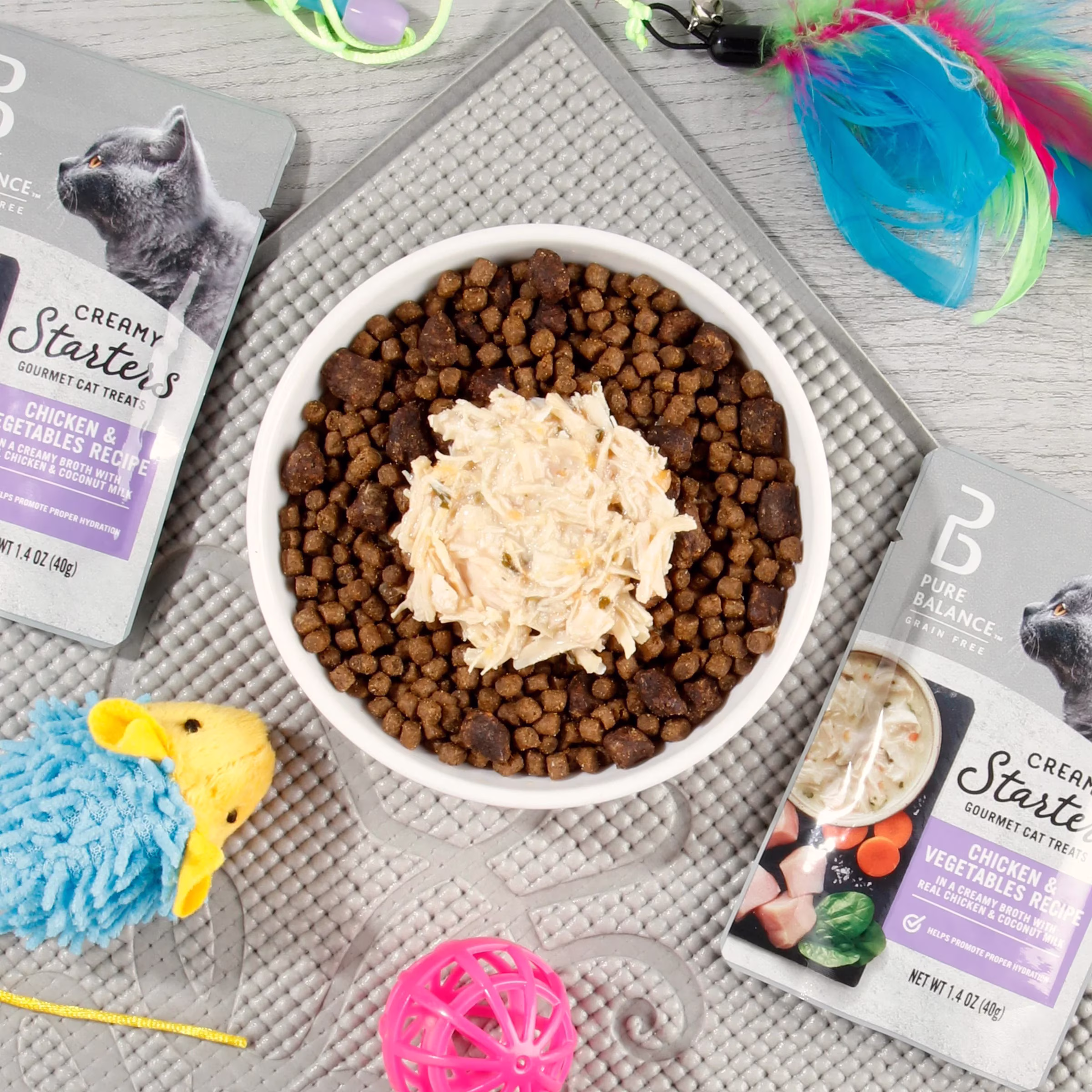 Pure Balance Gourmet Cat Treat Creamy Starters, Chicken & Vegetable Recipe, 1.4 oz