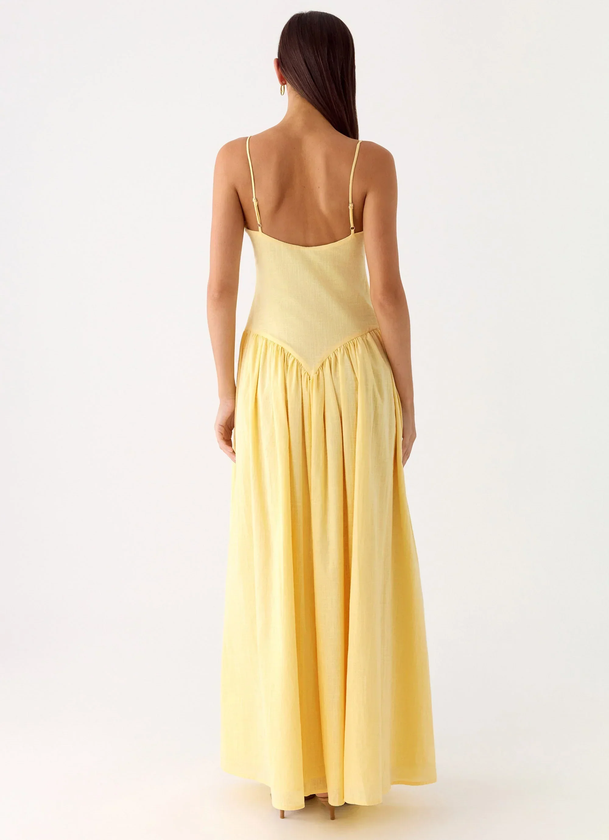 Aura Linen Maxi Dress - Lemon