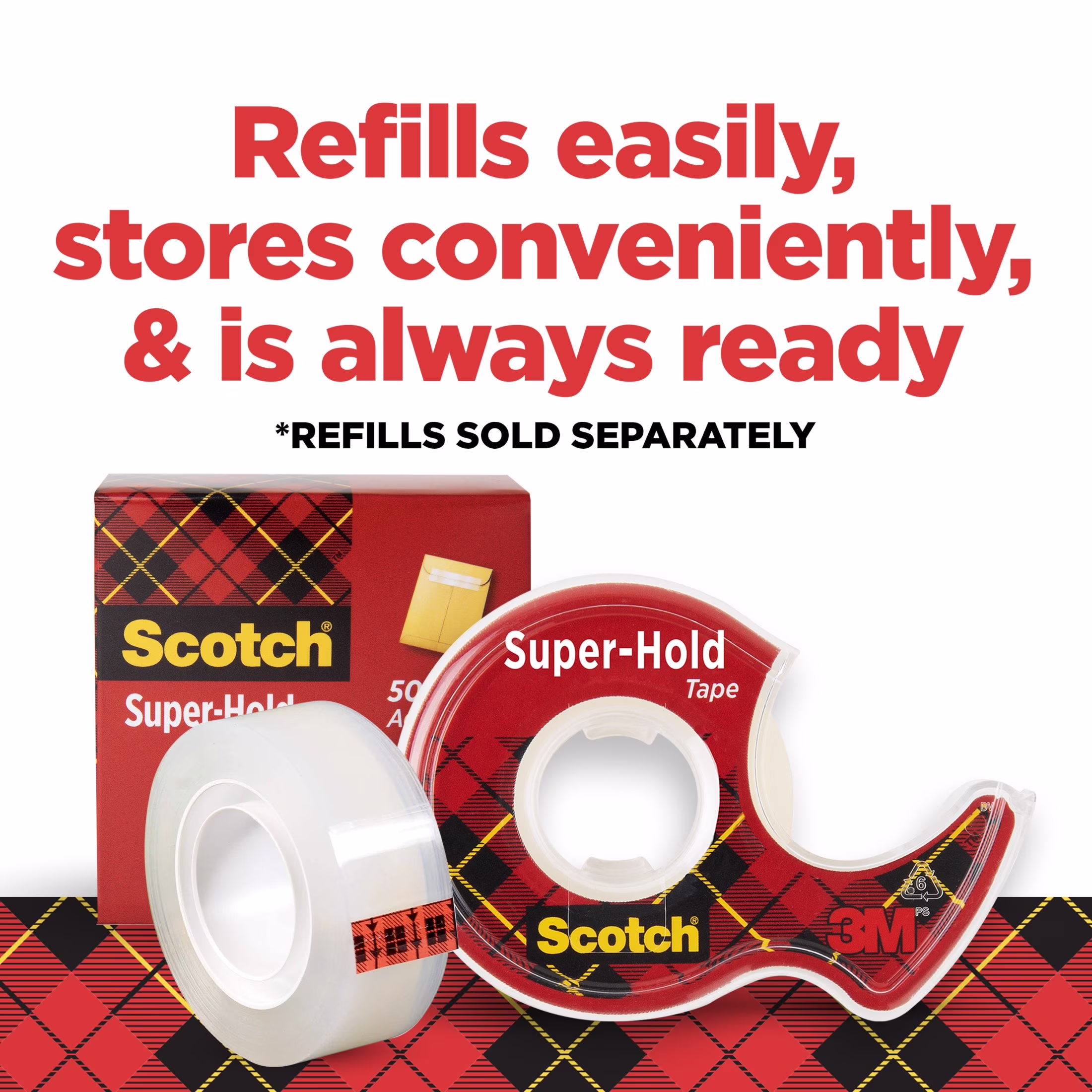 Scotch Super Hold Clear Tape Dispenser, 3/4 in x 650 in, 1 Dispenser