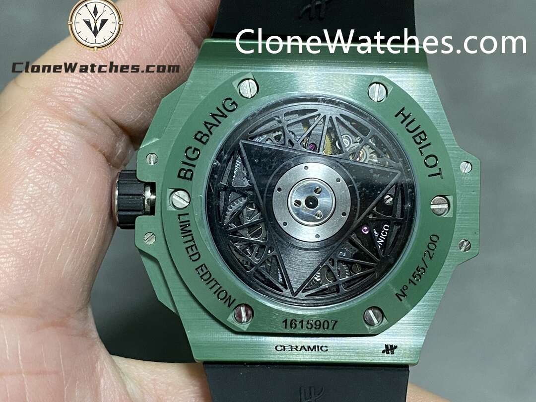 Hublot Super Clone Watches 1:1 Big Bang Unico Sang Bleu II GREEN CERAMIC 45MM 418.GX.5207.RX.MXM22
