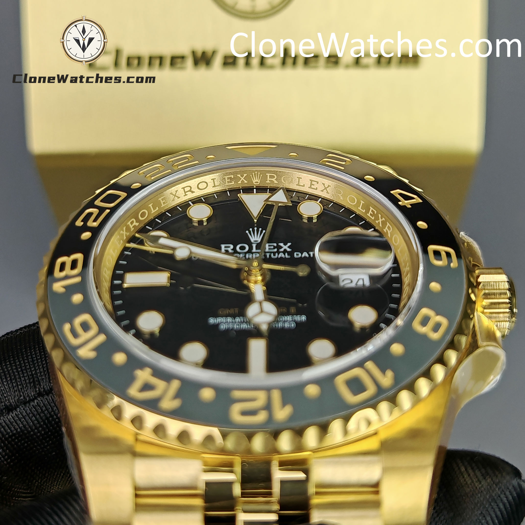 Rolex Super Clone Watches 1:1 GMT Master II 18k Gold m126718grnr Jubilee 3285 Movement