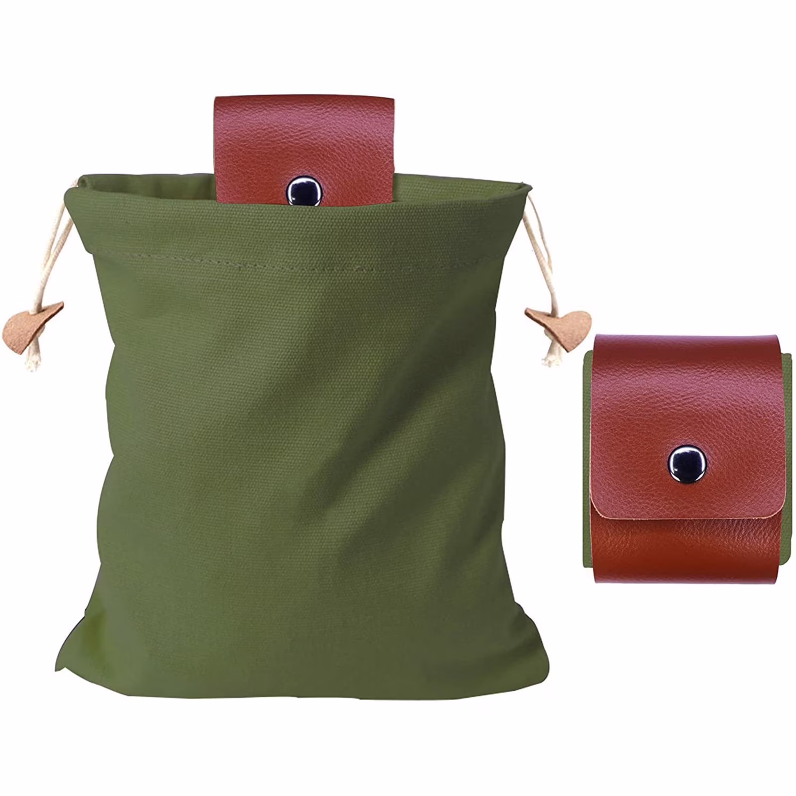 BIZHUA 2024 Foldable Canvas Belt Bag foraging Bag Waxed Canvas Fruit Picking foraging Bag Waxed Canvas foraging Pouch Camping Outdoor Canvas Folding Storage Bag, Hanging Bag X1