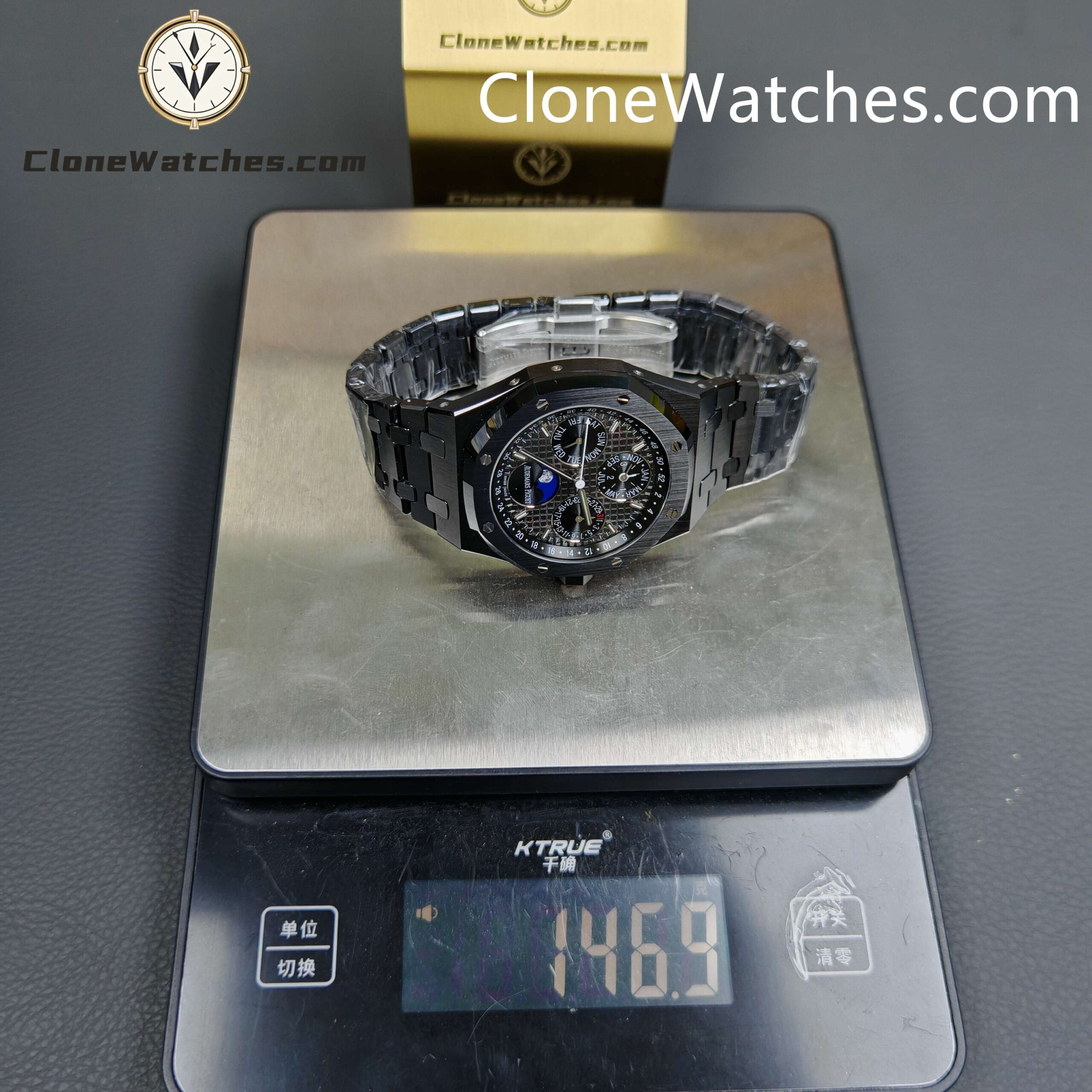 Audemars Piguet Super Clone Watches 1:1 Black Ceramic 26579 True Moon Phase