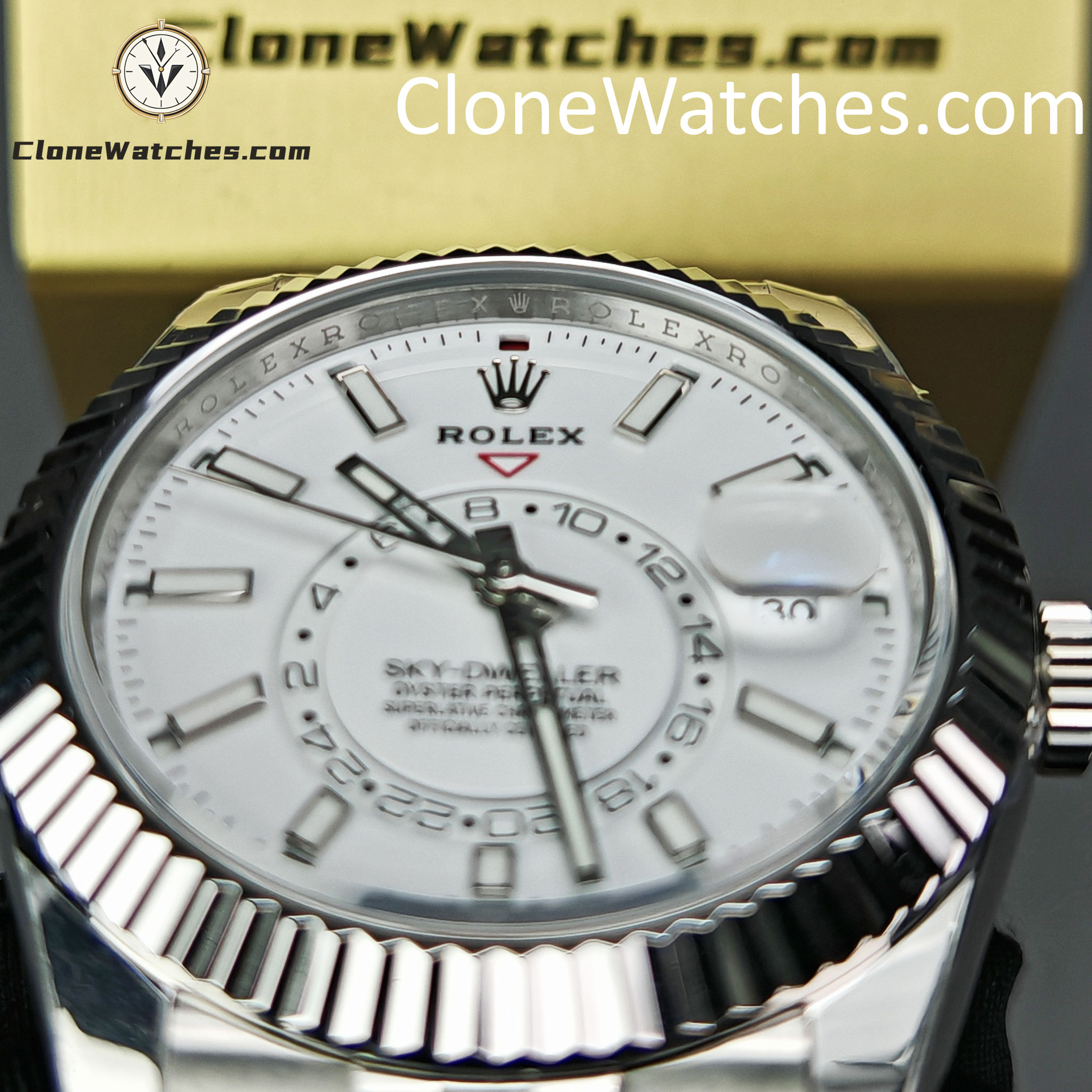 Rolex Super Clone Watches 1:1 Sky Dweller White Dial Jubilee M336934 9002 Movement