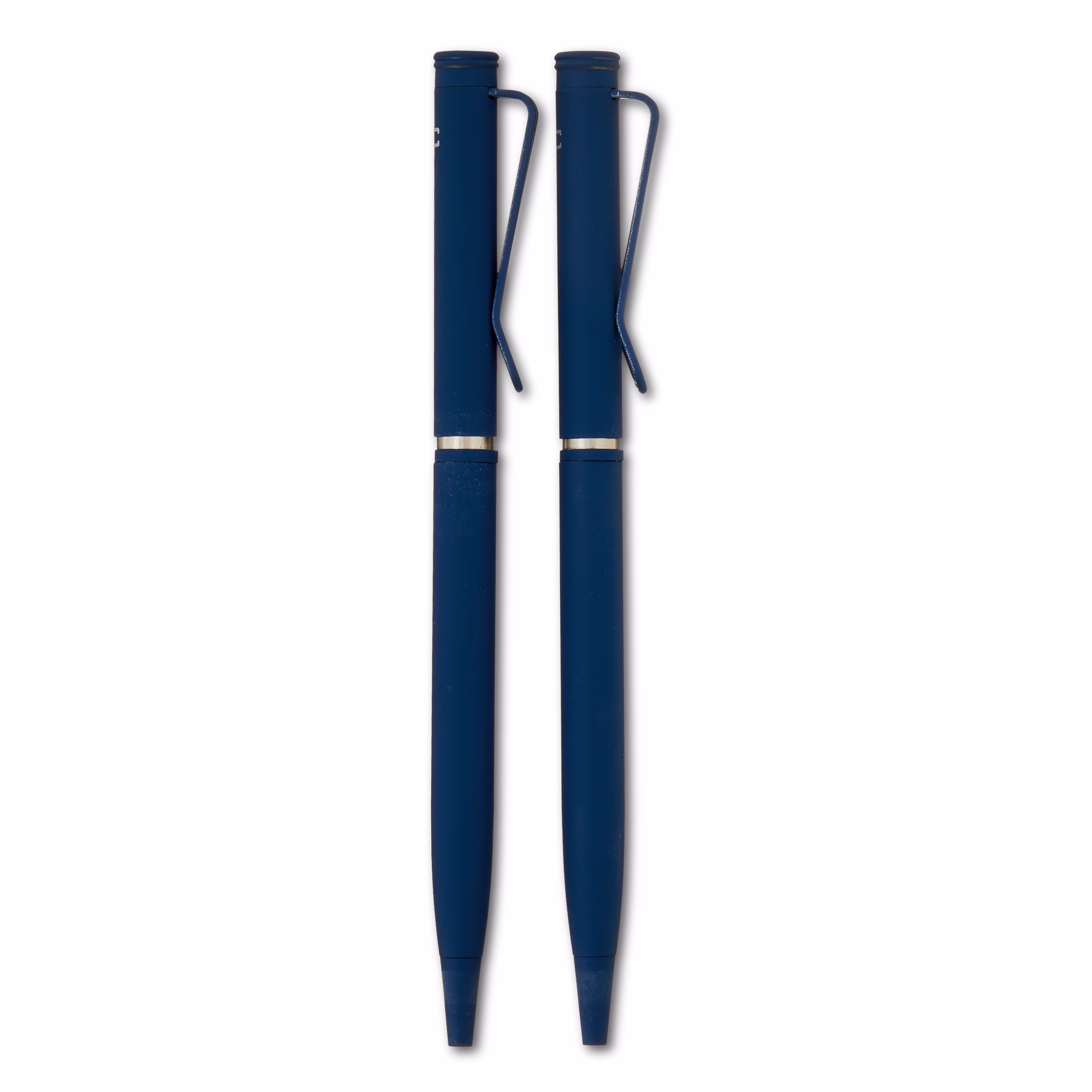 Pen+Gear Twist Ballpoint Hybrid Ink Pens, 1.0mm, Medium Point, Blue Ink, 2 Count