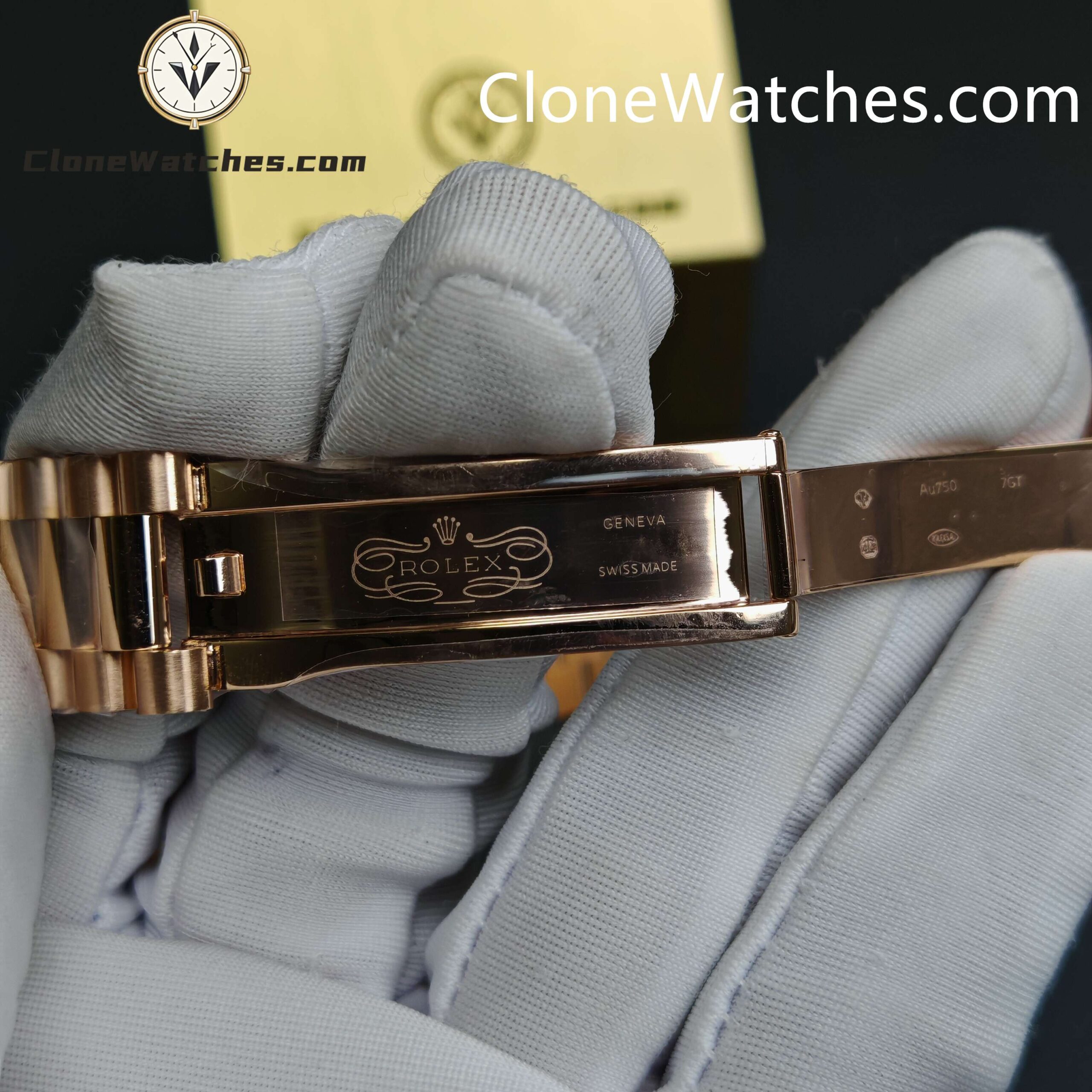 Modified Super Clone Watches 1:1 Rolex Rose Gold Day Date Rainbow Circle 3255 Movement