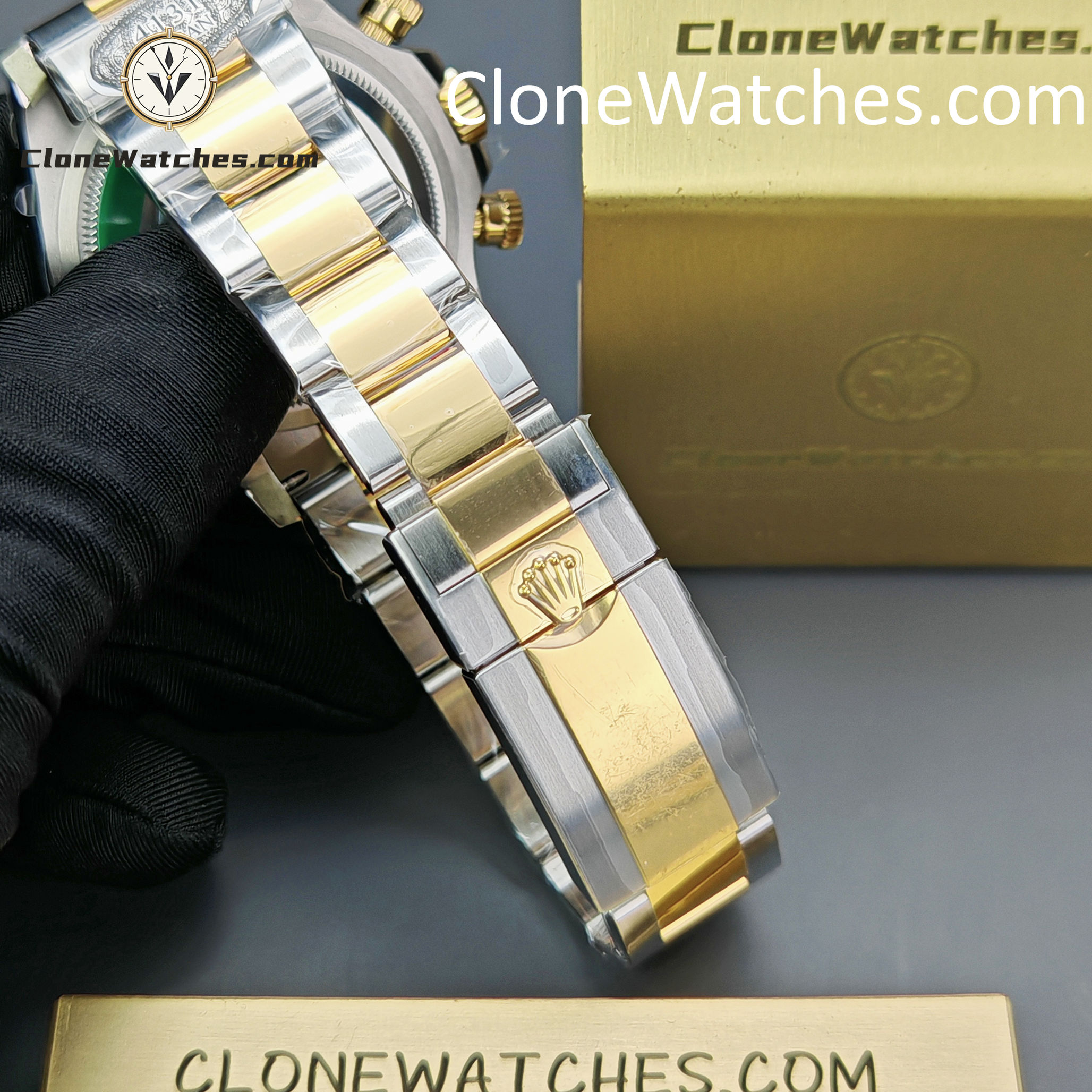 Rolex Super Clone Watches 1:1 Daytona 18K Gold Black Diamond Dial M126503-0002 4131 Movement