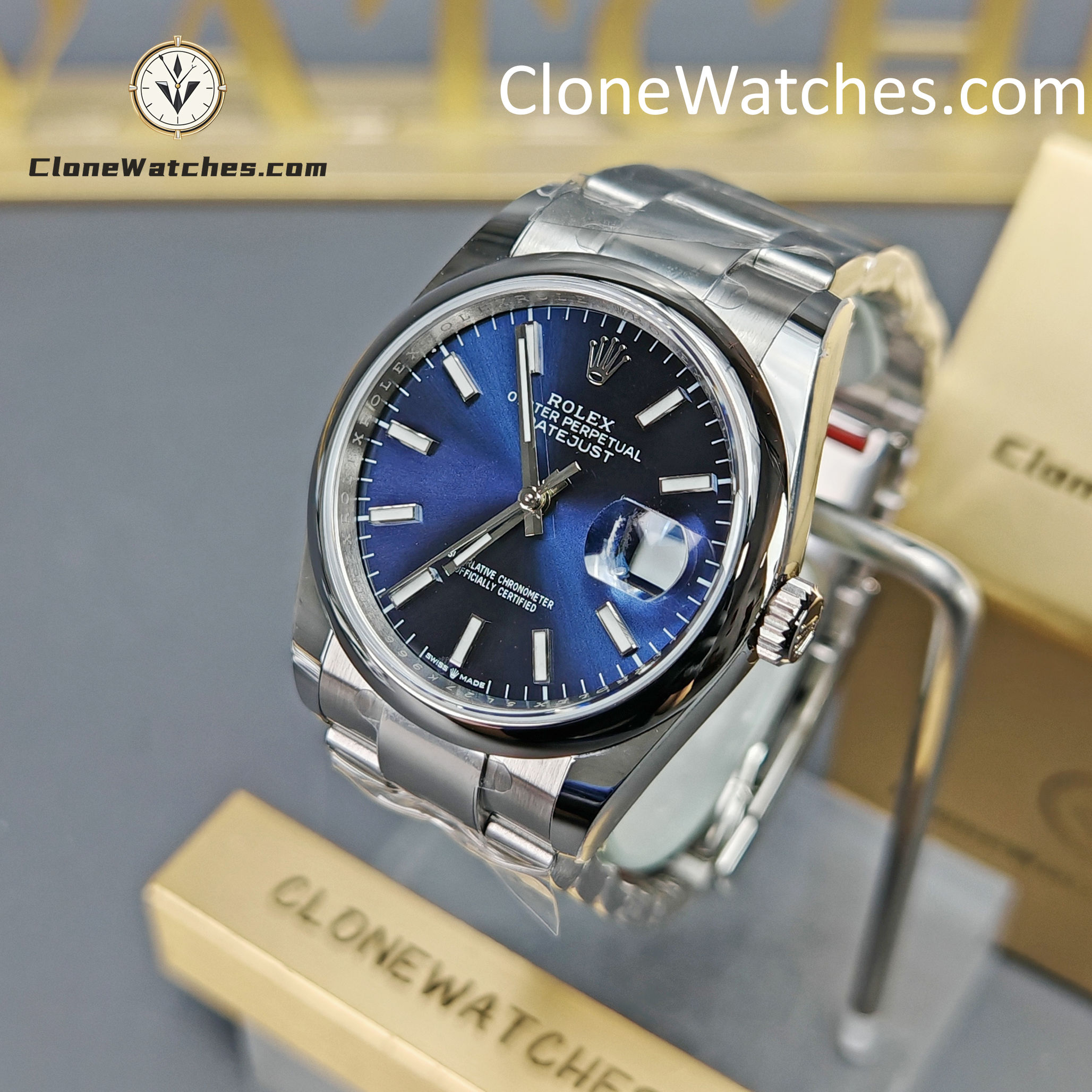 Rolex Super Clone Watches 1:1 DateJust Blue Dial m126200-0006 Oyster 36MM 3235 Movement