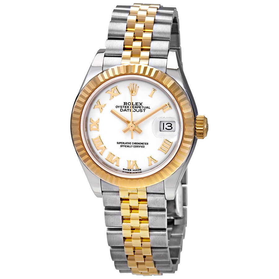Rolex Datejust White Dial Automatic Ladies Steel and 18K Yellow Gold Jubilee Watch 279173WRJ（Lifetime free warranty+90-days replacement service & Refund!.）