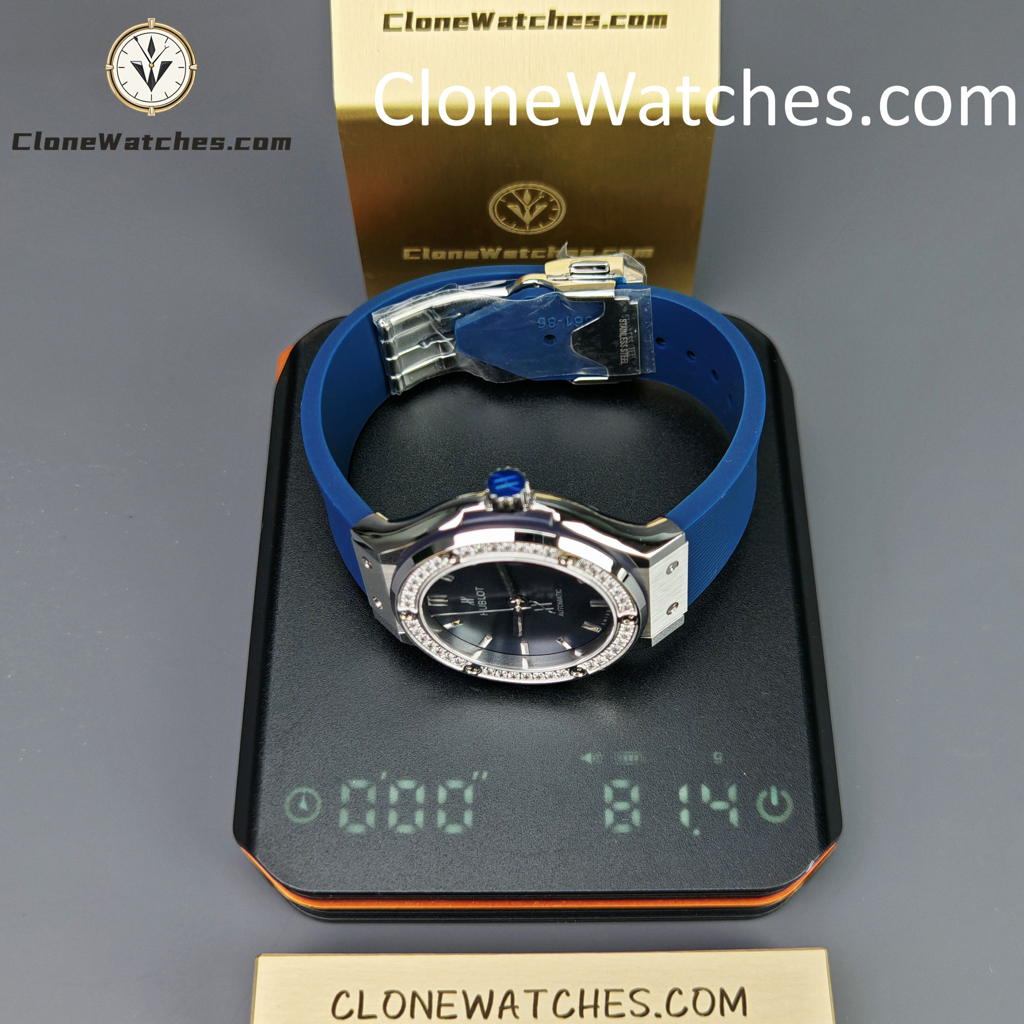 Hublot Super Clone Watches 1:1 Classic Fusion Blue Diamonds 38MM 565.NX.7170.RX.1204