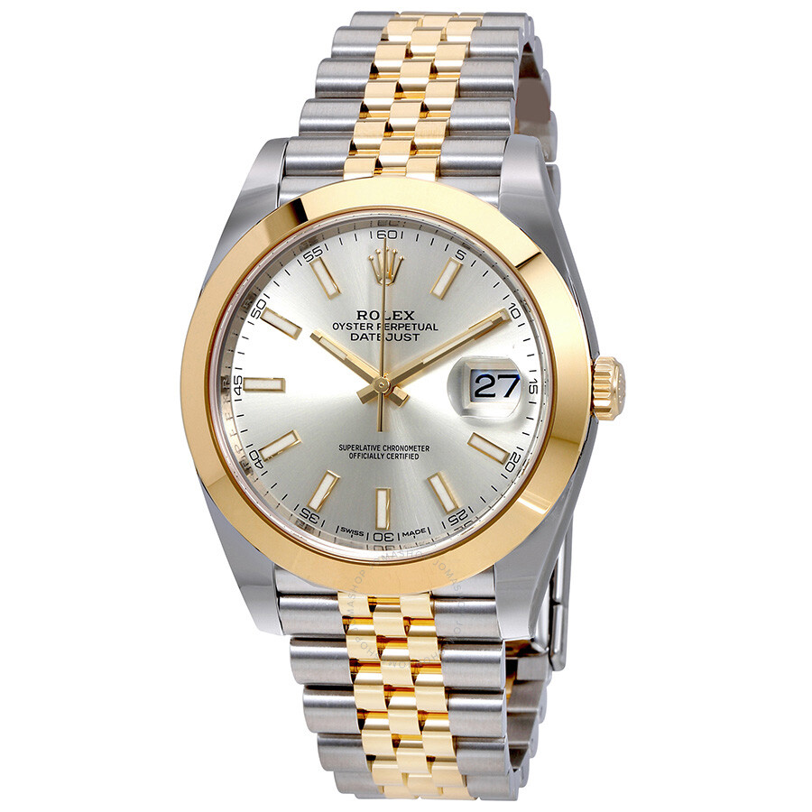 Rolex Datejust 41 Silver Dial Steel and 18K Yellow Gold Jubilee Bracelet Men s Watch 126303SSJ（Lifetime free warranty+90-days replacement service & Refund!.）