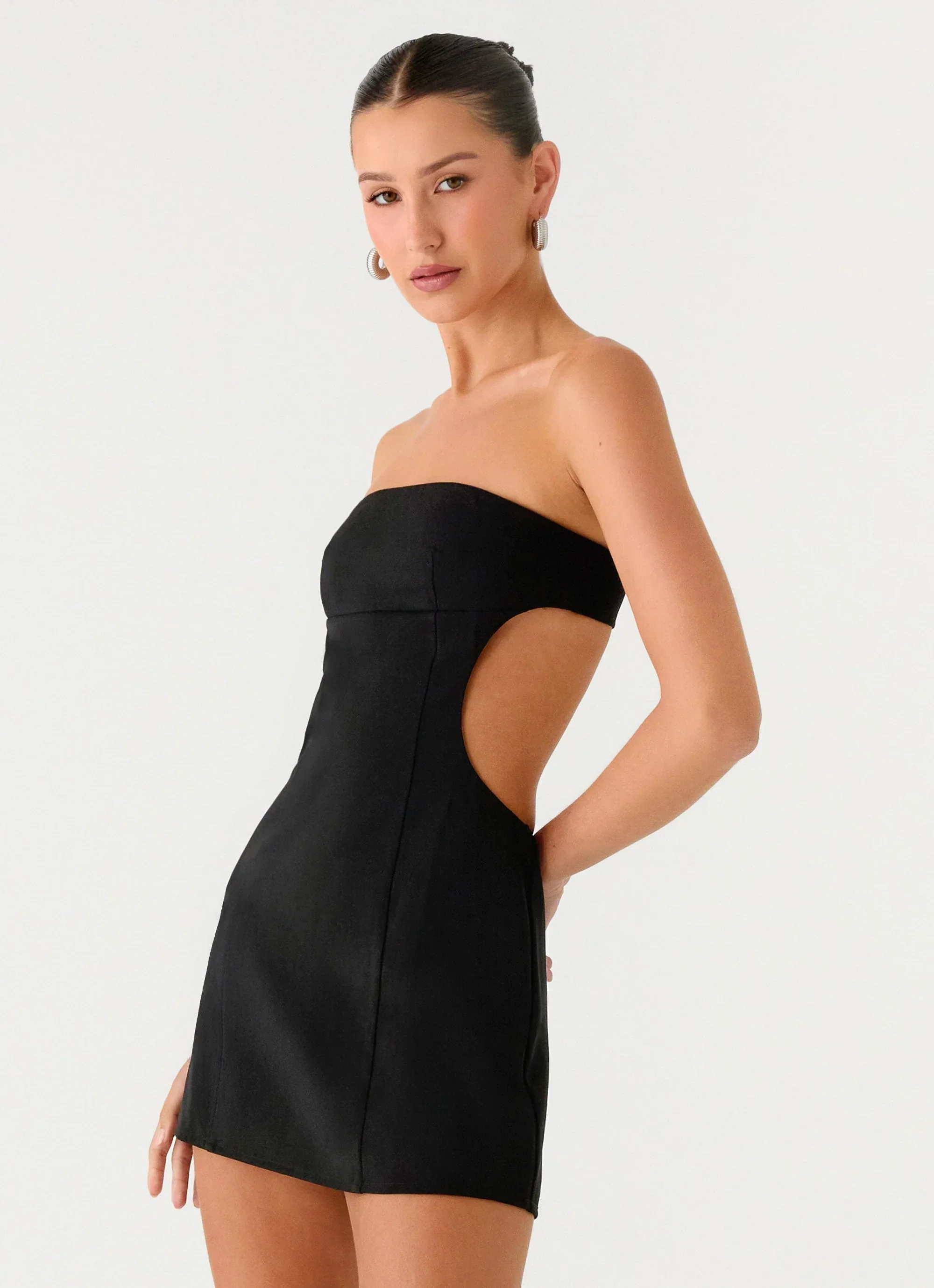 Antalya Strapless Mini Dress - Black