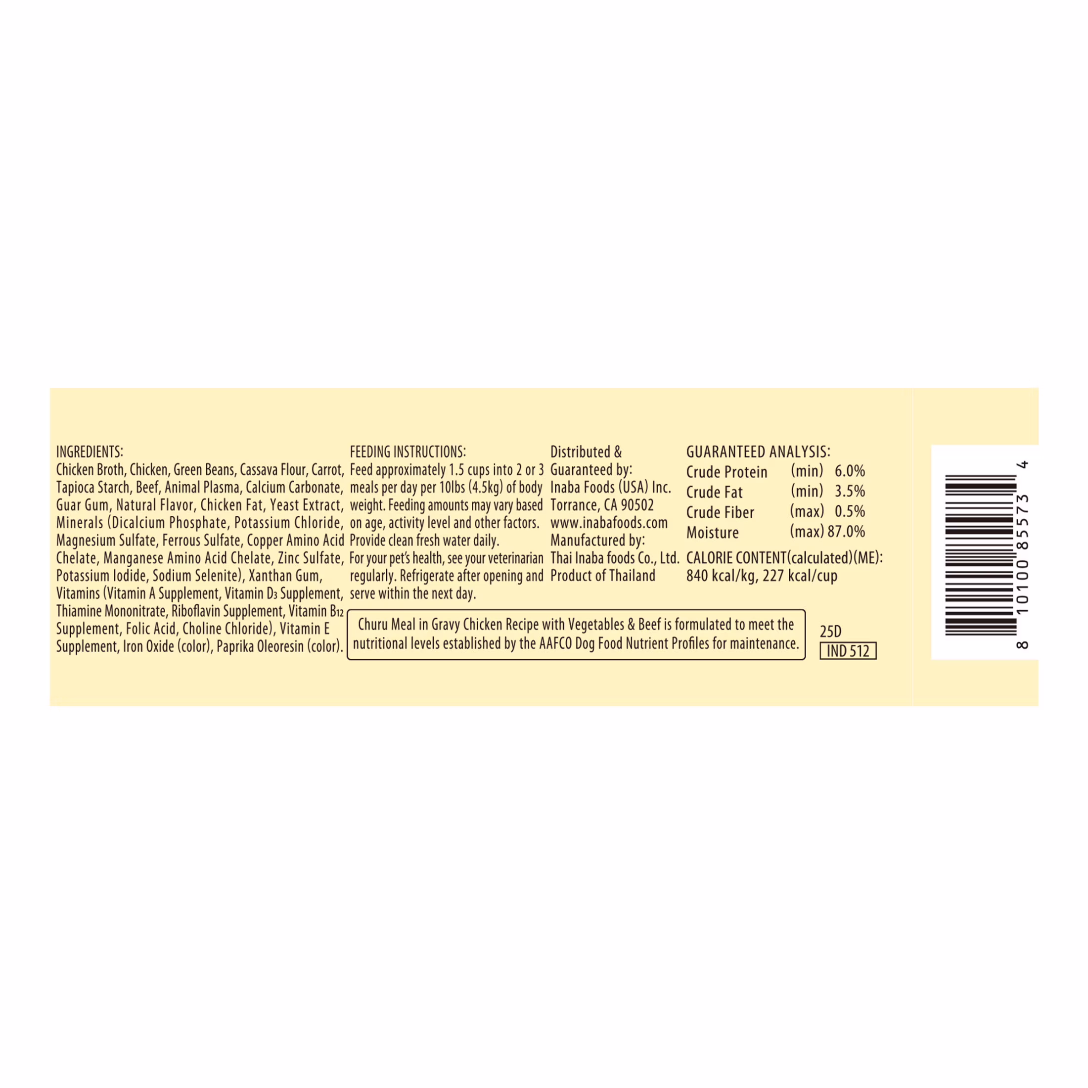 INABA Churu Meal in Gravy Adult Wet Dog Food, 9.5 oz cup, 1-count, Vegetable & Beef