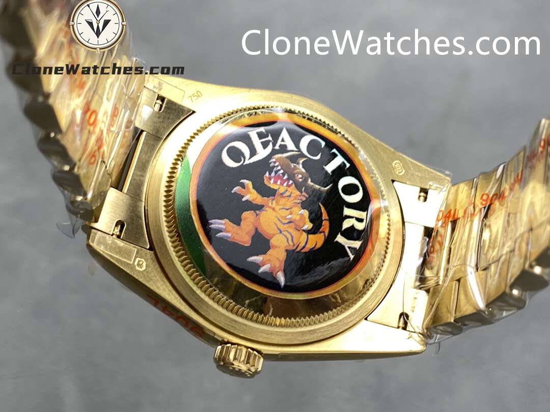Rolex Super Clone Watches 1:1 Day Date 18K Gold Champagne Dial 36mm m128238-0132 3255 Movement