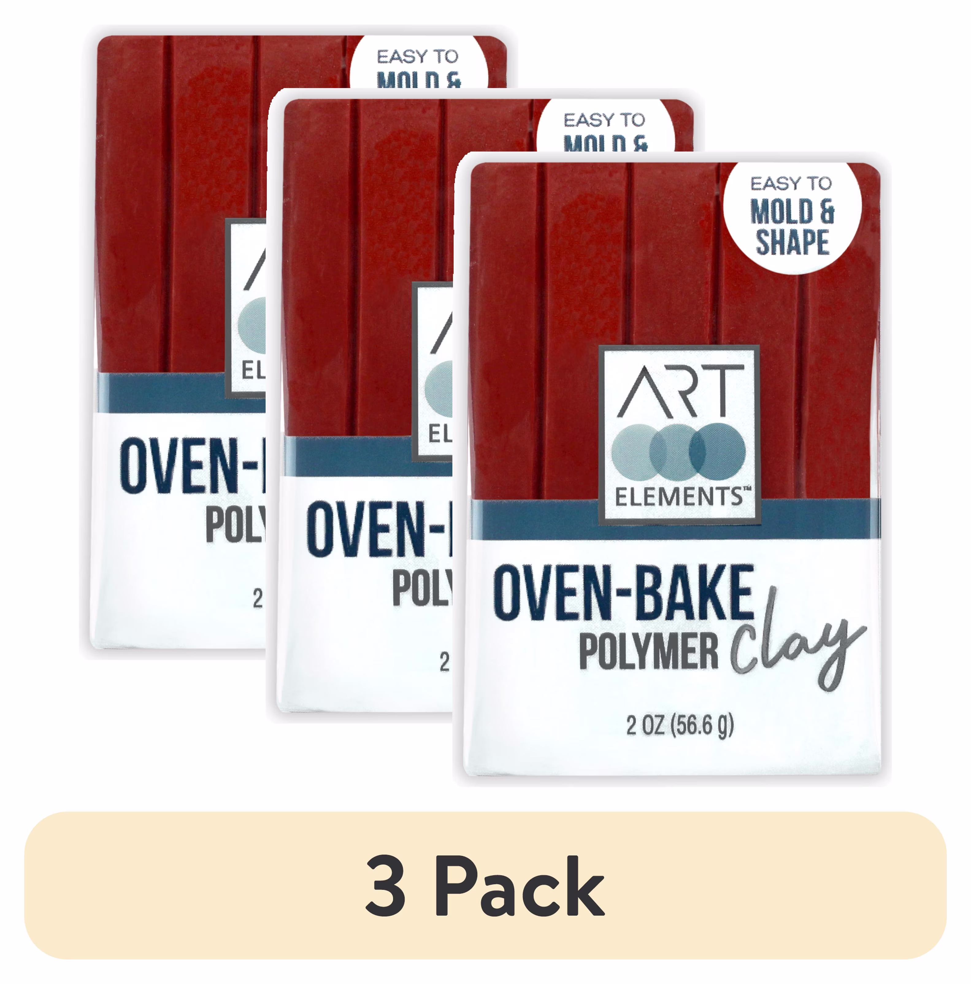 (2 pack) ArtSkills - Art Elements Oven Bake Polymer Clay, 2oz, Bisque