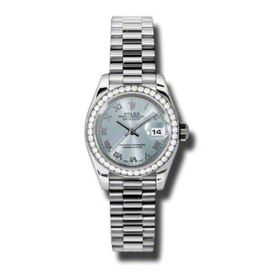 Rolex Lady-Datejust 26 Ice Blue Dial Platinum President Automatic Ladies Watch 179136IBLRP（Lifetime free warranty+90-days replacement service & Refund!.）