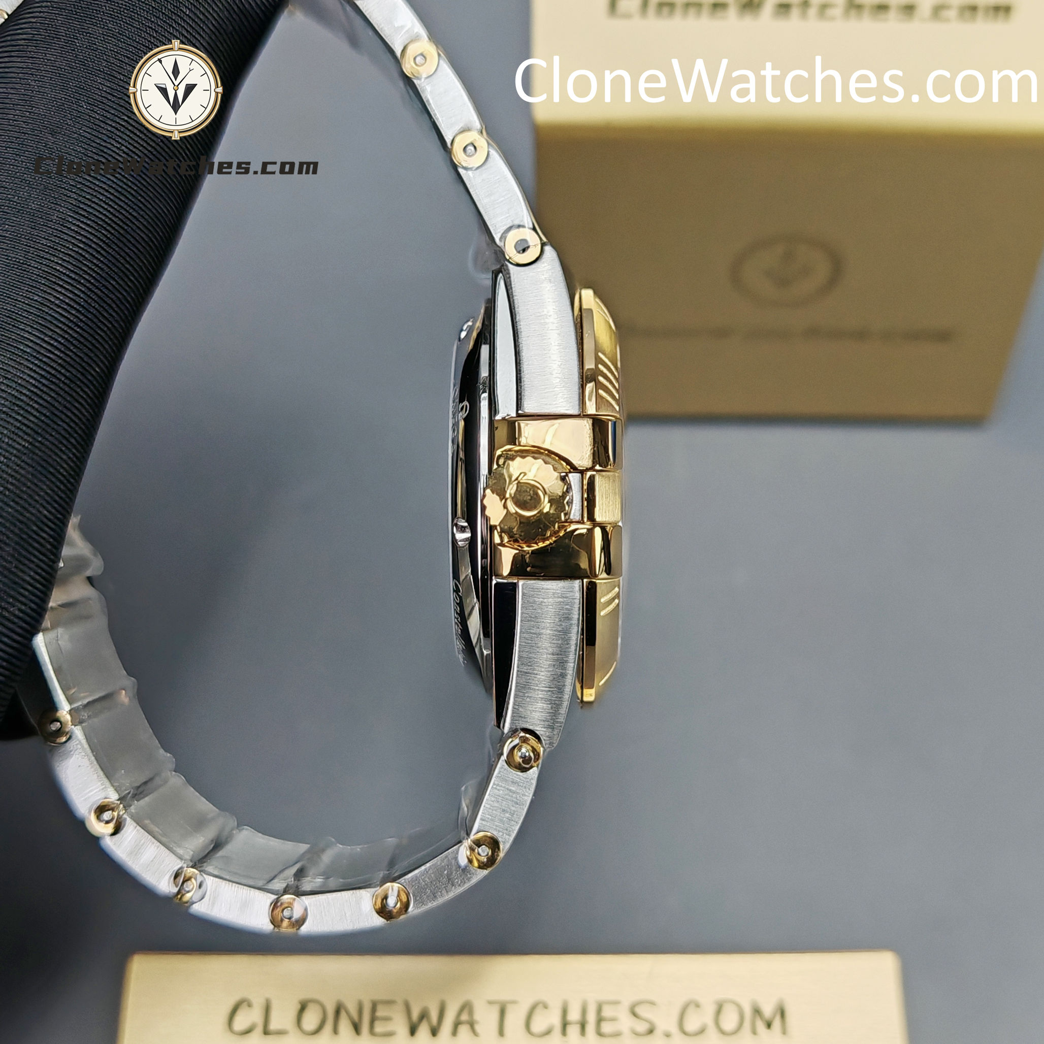 OMEGA Super Clone Watches 1:1 Constellation steel �� 18k gold on steel 123.20.35.20.52.002 35mm