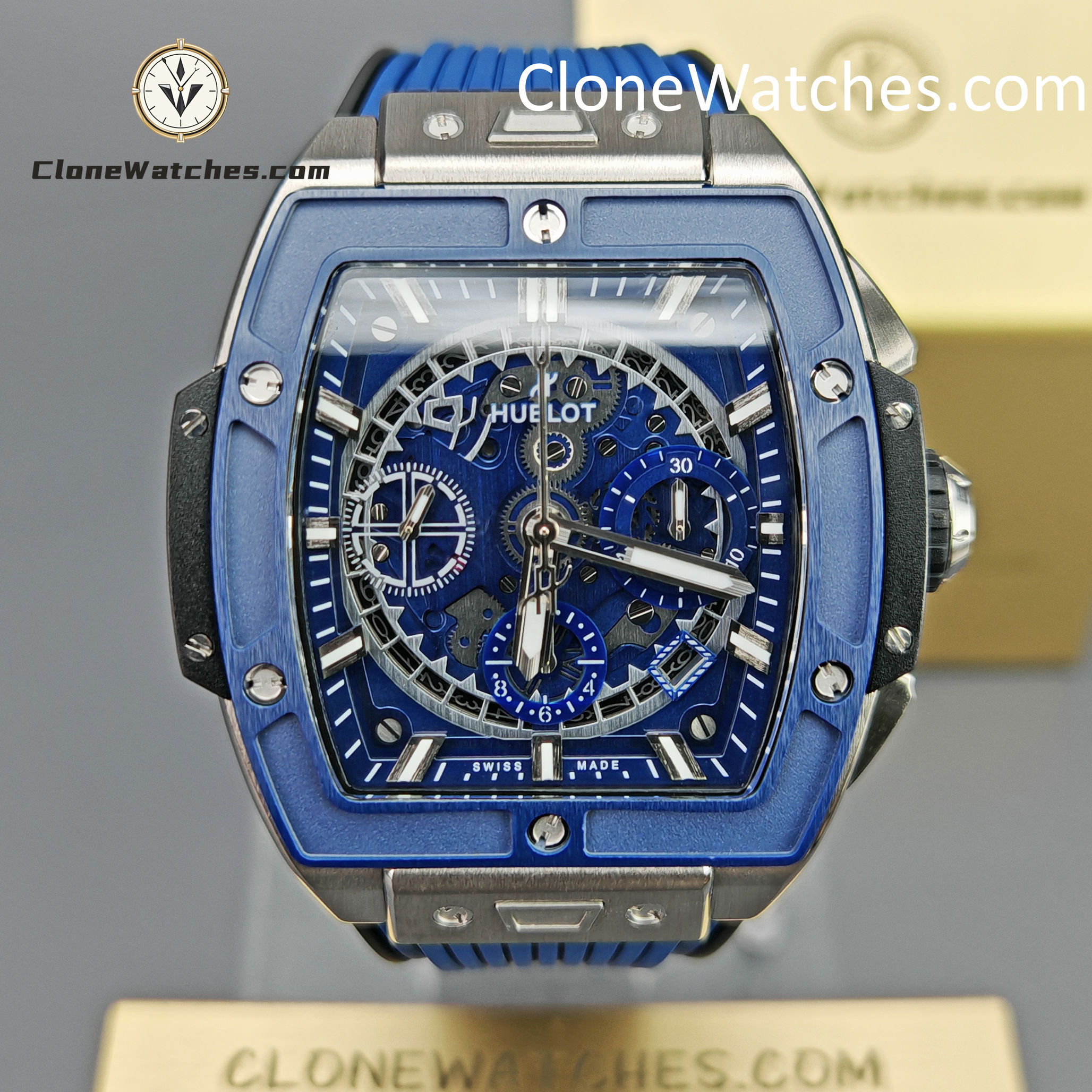 Hublot Super Clone Watches 1:1 Spirit of Big Bang Titanium Blue Ceramic 42MM 642.NL.7170.RX
