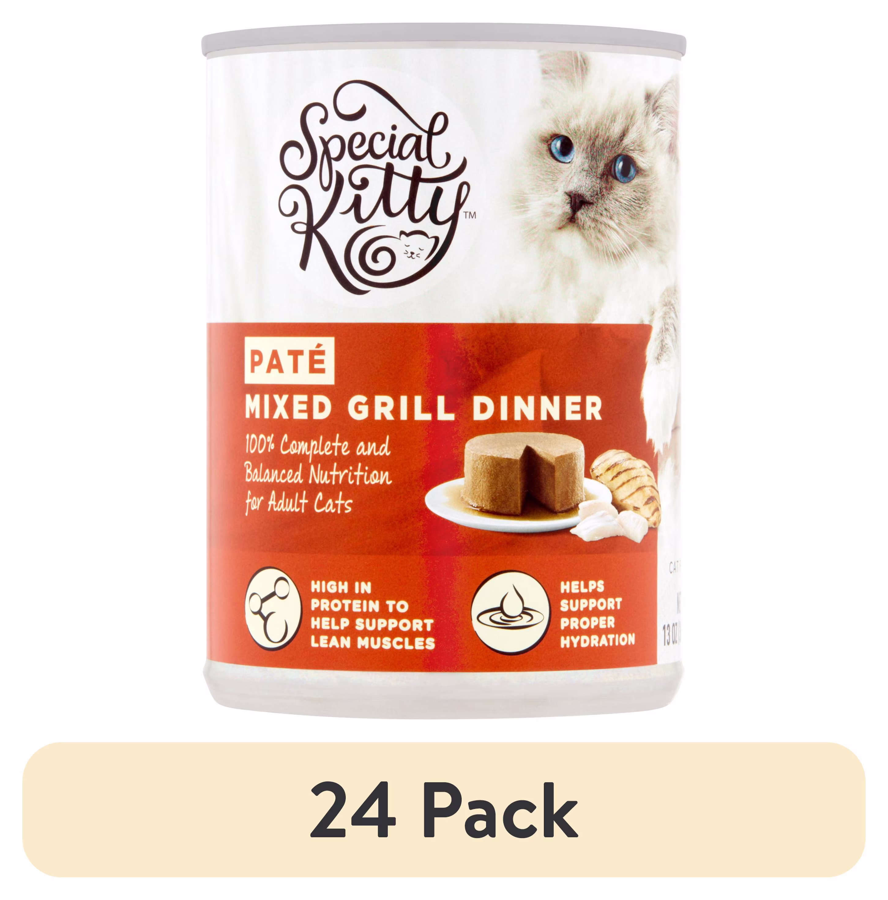 (6 pack) Special Kitty Mixed Grill Dinner Pate Wet Cat Food, 13 oz Can