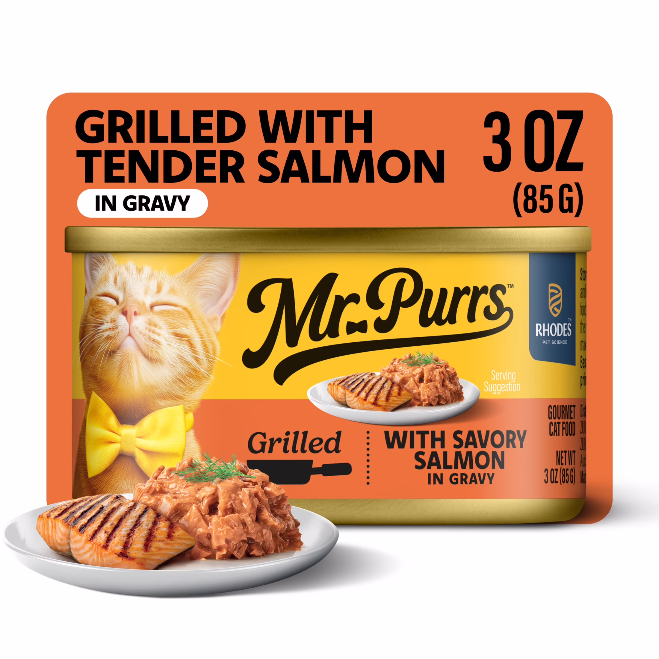 Mr Purrs Savory Salmon Grilled in Gravy Wet Cat Food, 3 oz Can