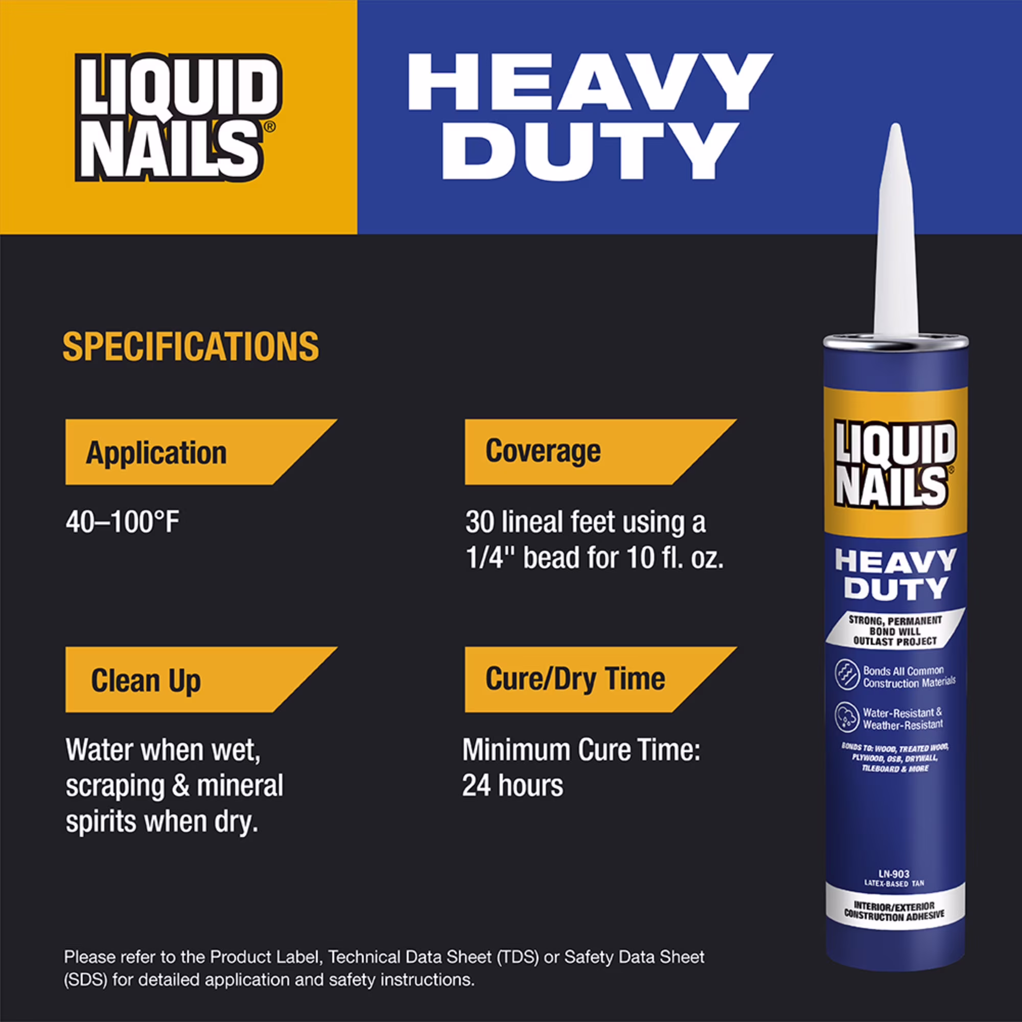 Liquid Nails Heavy Duty 10 oz. White Low VOC Construction Adhesive