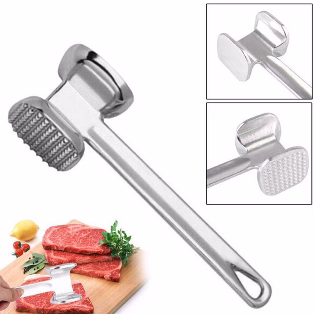 yulier 22.5cm Two Sides Aluminum Meat Hammer Mallet for Beef Chicken Steak Beefs Porks Kitchen Gadgets Meat Tools
