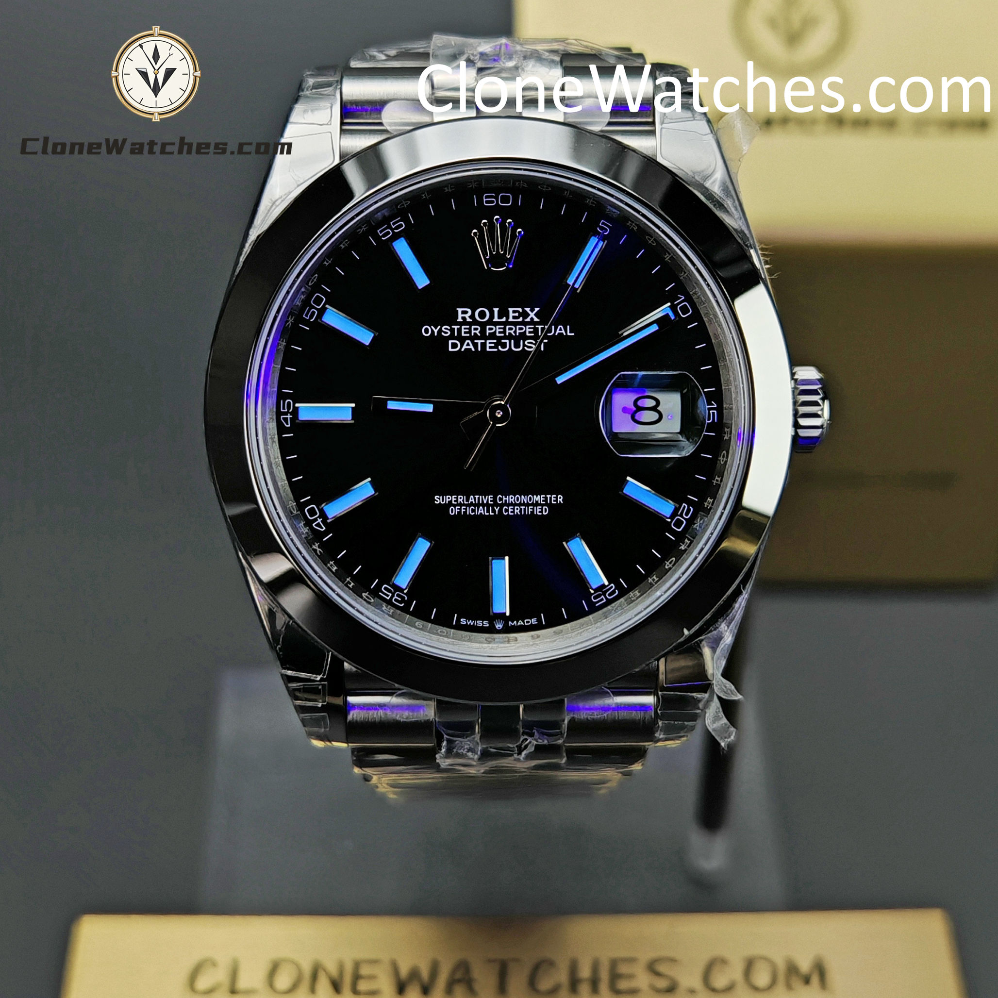 Rolex Super Clone Watches 1:1 DateJust Black Dial m126300-0012 Jubilee 41MM 3235 Movement