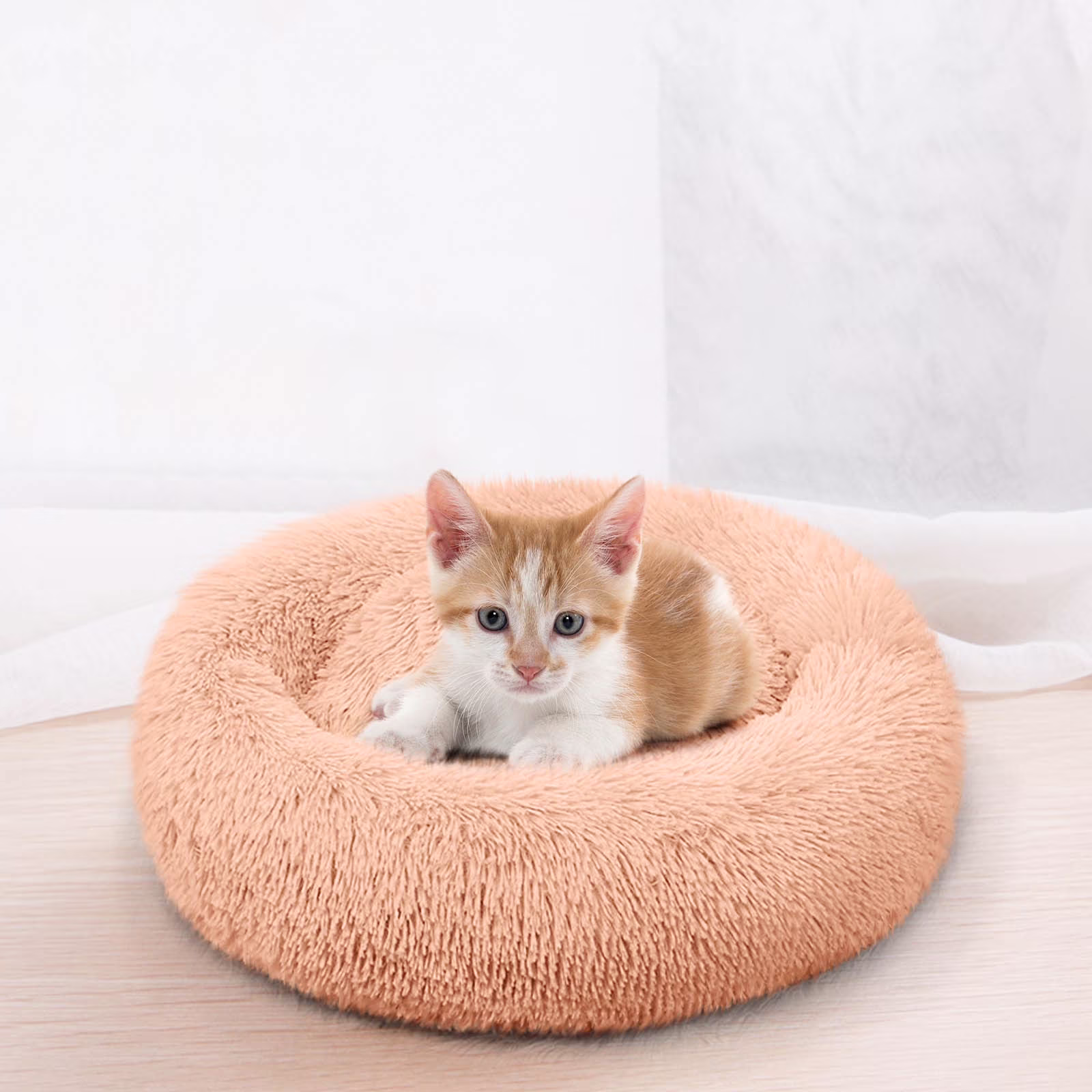 HOMBOTI Cat Bed Clearance Washable Fluffy Plush Pet Beds Pet Bed for Puppy and Kitten