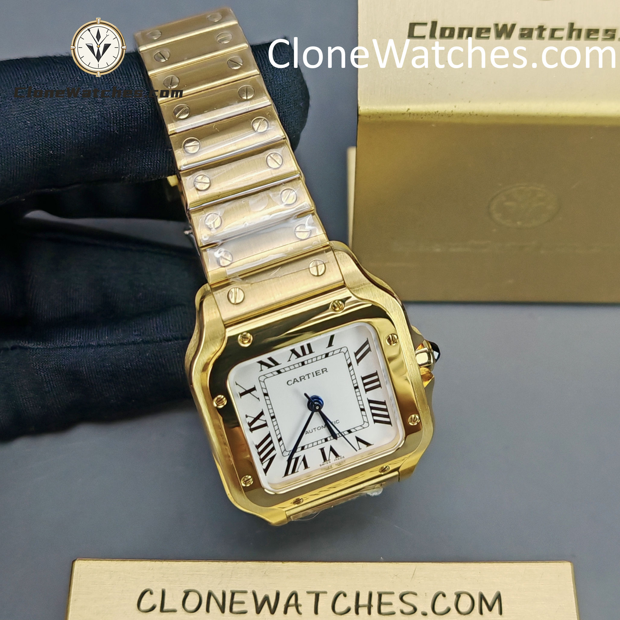 Cartier Super Clone Watches 1:1 Santos White Dial 35.1MM WGSA0030