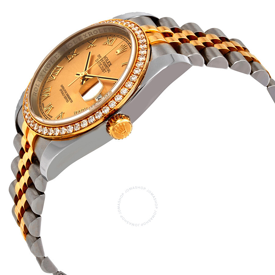 Rolex Oyster Perpetual Datejust 36 Champagne Dial Stainless Steel and 18K Yellow Gold Jubilee Bracelet Automatic Ladies Watch 116243CRJ（Lifetime free warranty+90-days replacement service & Refund!.）
