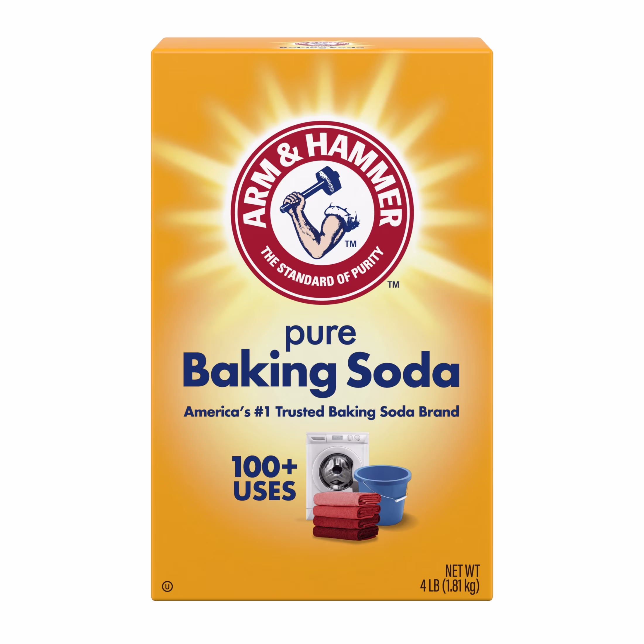ARM & HAMMER Baking Soda for Cooking, Cleaning, Laundry, Deodorizing, & More, 4 lb Box