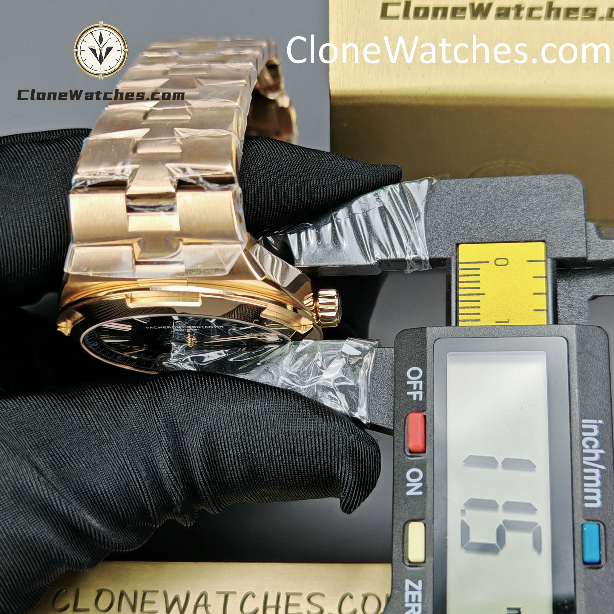 Vacheron Constantin Super Clone Watches 1:1 Overseas Rose Gold 4500V/210R-B705 Blue Dial