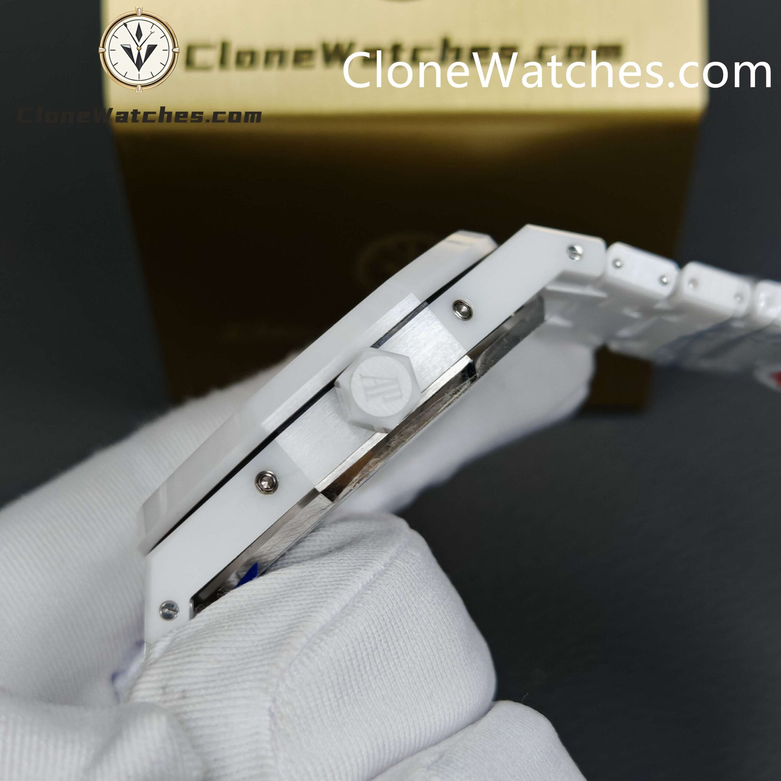Audemars Piguet Super Clone Watches 1:1 White Ceramic 26579 True Moon Phase